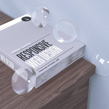 Ailiebe Design Türstopper (6er Set, Silikon), Türpuffer Wandpuffer Gummipuffer 42 mm transparent