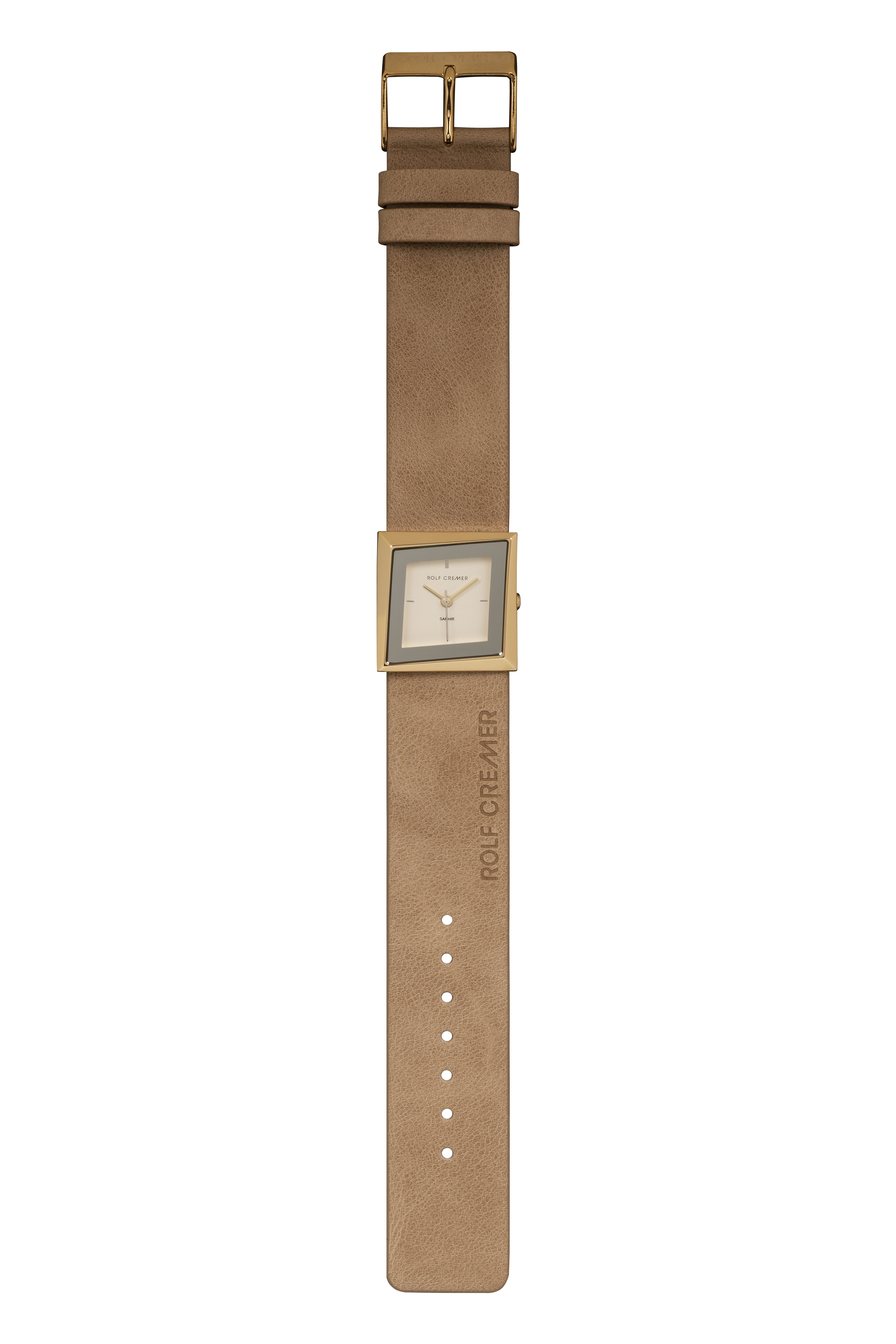 Quarzuhr Rolf Cremer Damenuhr ELEGANZA SAPHIR 509106 Edelstahl, Leder, Beige