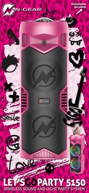 N-GEAR Let's Go Party 5150 Pink Bluetooth-Lautsprecher (Inklusive Fernbedienung, Drahtloses Mikrofon im Lieferumfang enthalten)