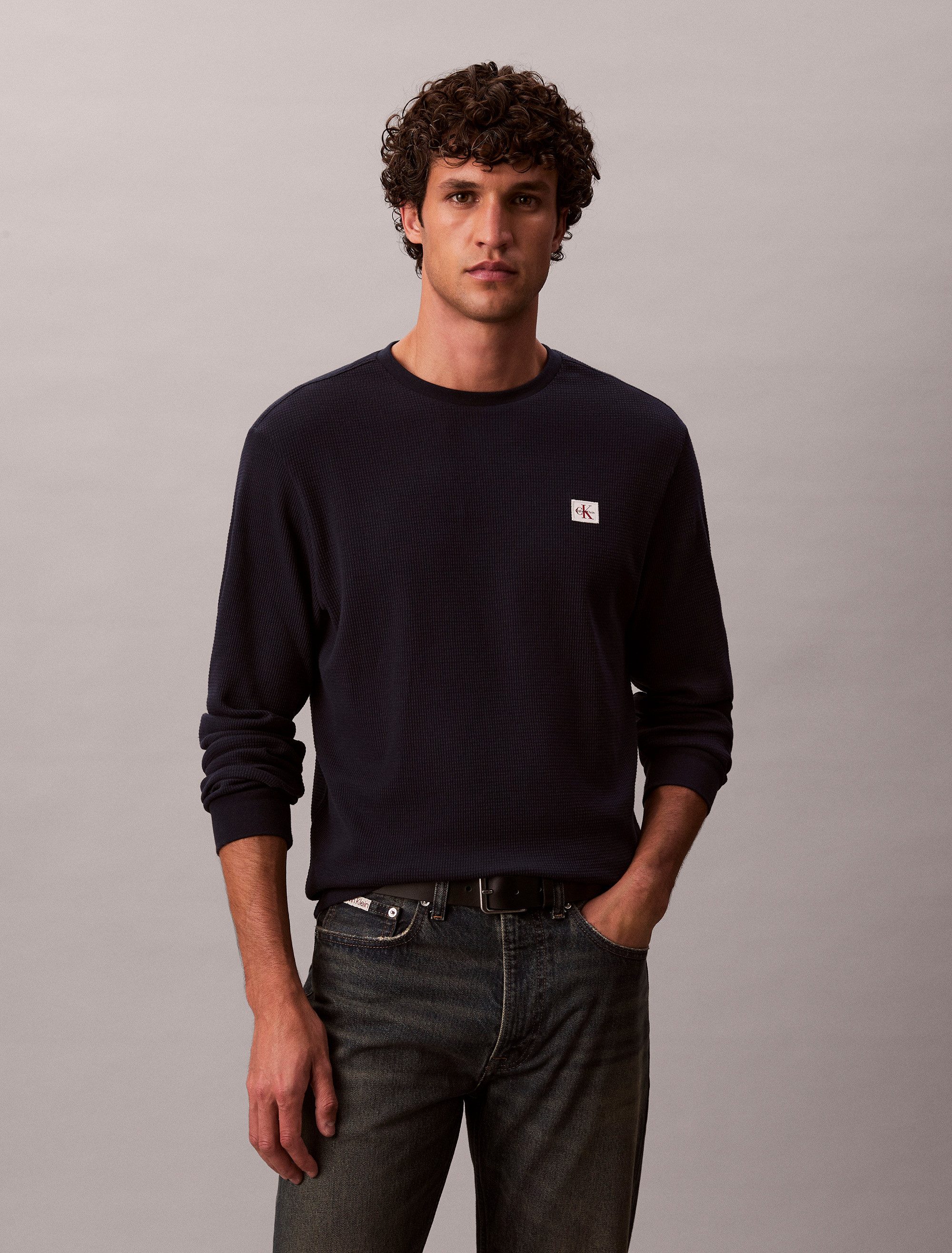 Calvin Klein Jeans Langarmshirt LS WAFFLE günstig online kaufen
