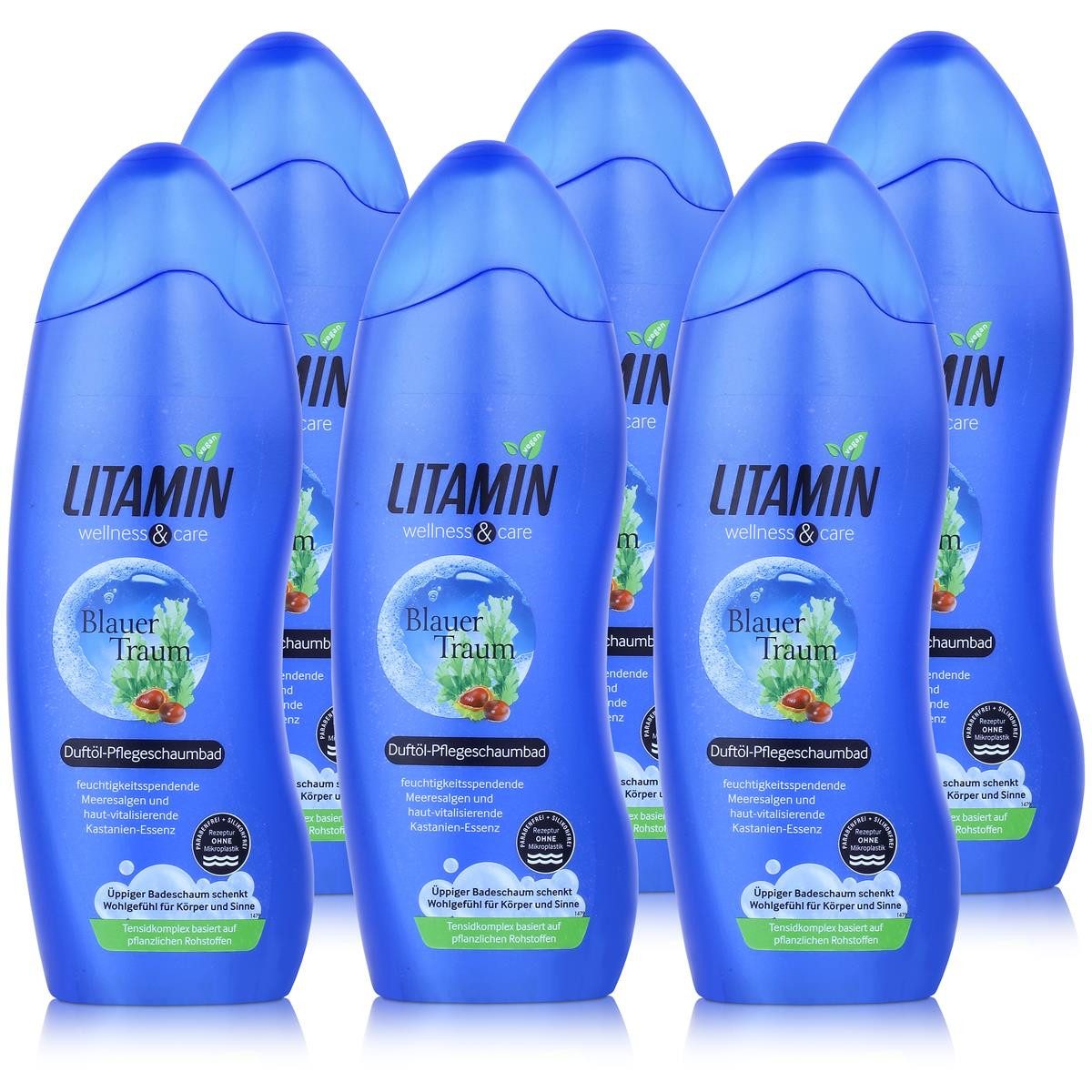LITAMIN Badeschaum LITAMIN Duftöl-Pflegeschaumbad Blauer Traum 750ml Wellnes & Care (6er