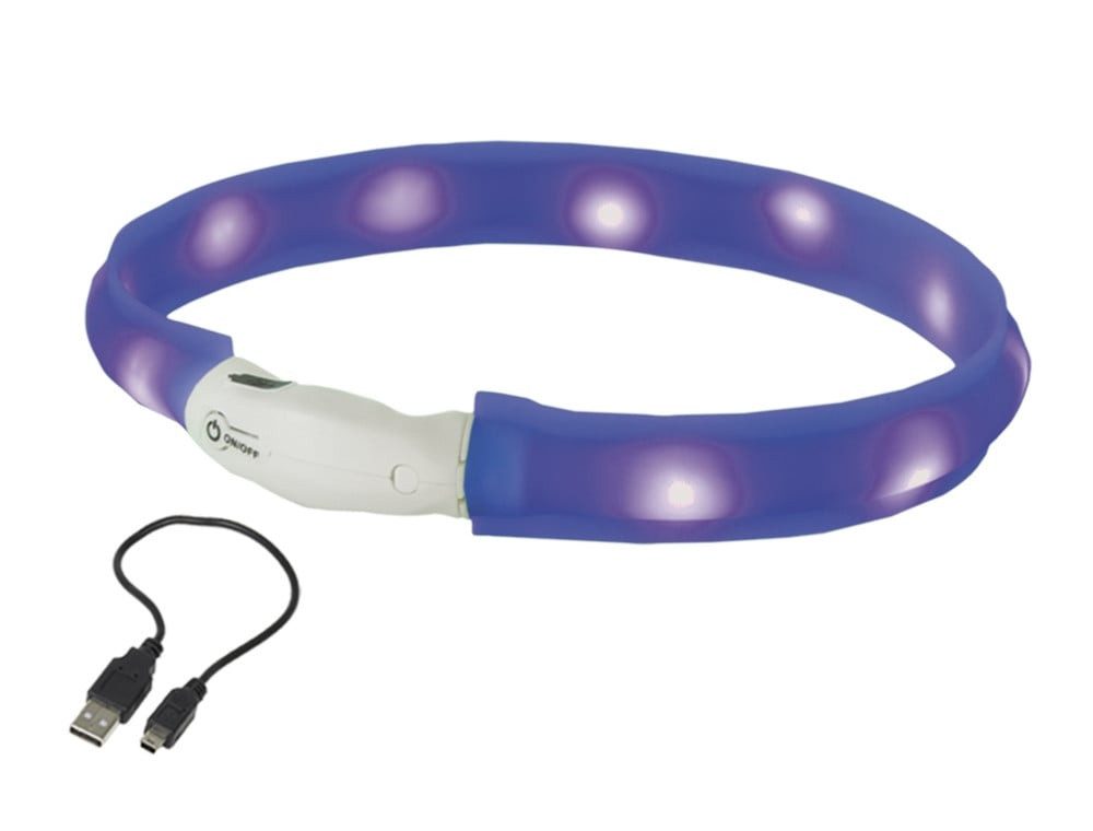 Nobby Hundehalsbandleuchte Nobby LED Leuchthalsband Visible breit blau für