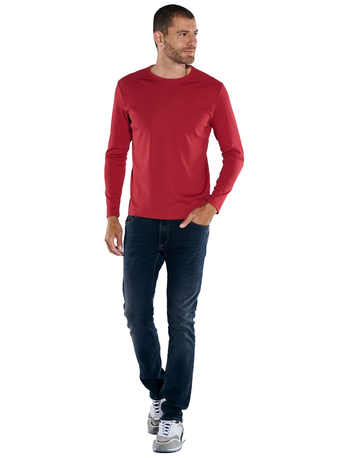 Engbers Langarmshirt engbers Herren Langarm-Shirt "My Favorite" organic, Rot