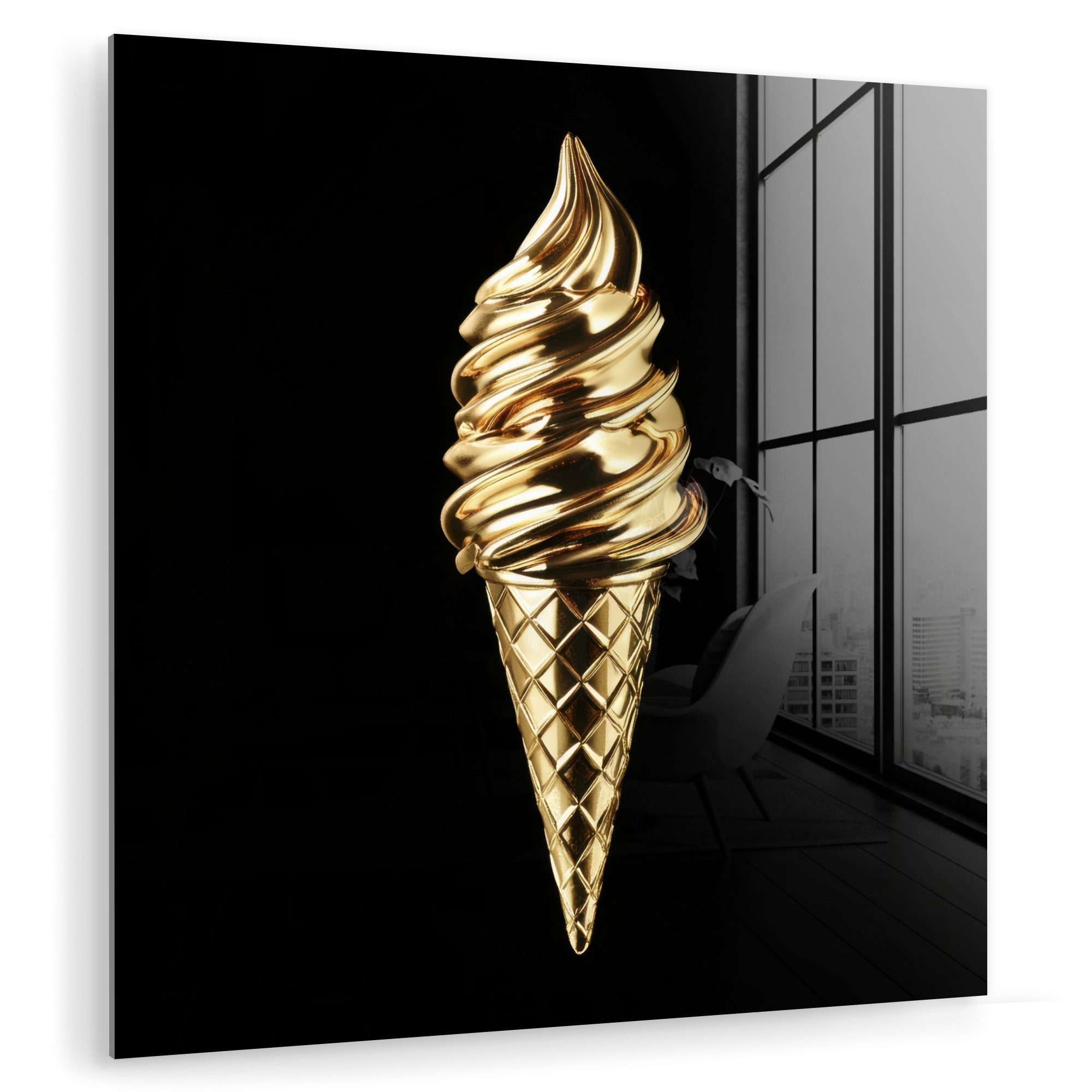 MuchoWow Acrylglasbild Eiscreme - Gold - günstig online kaufen