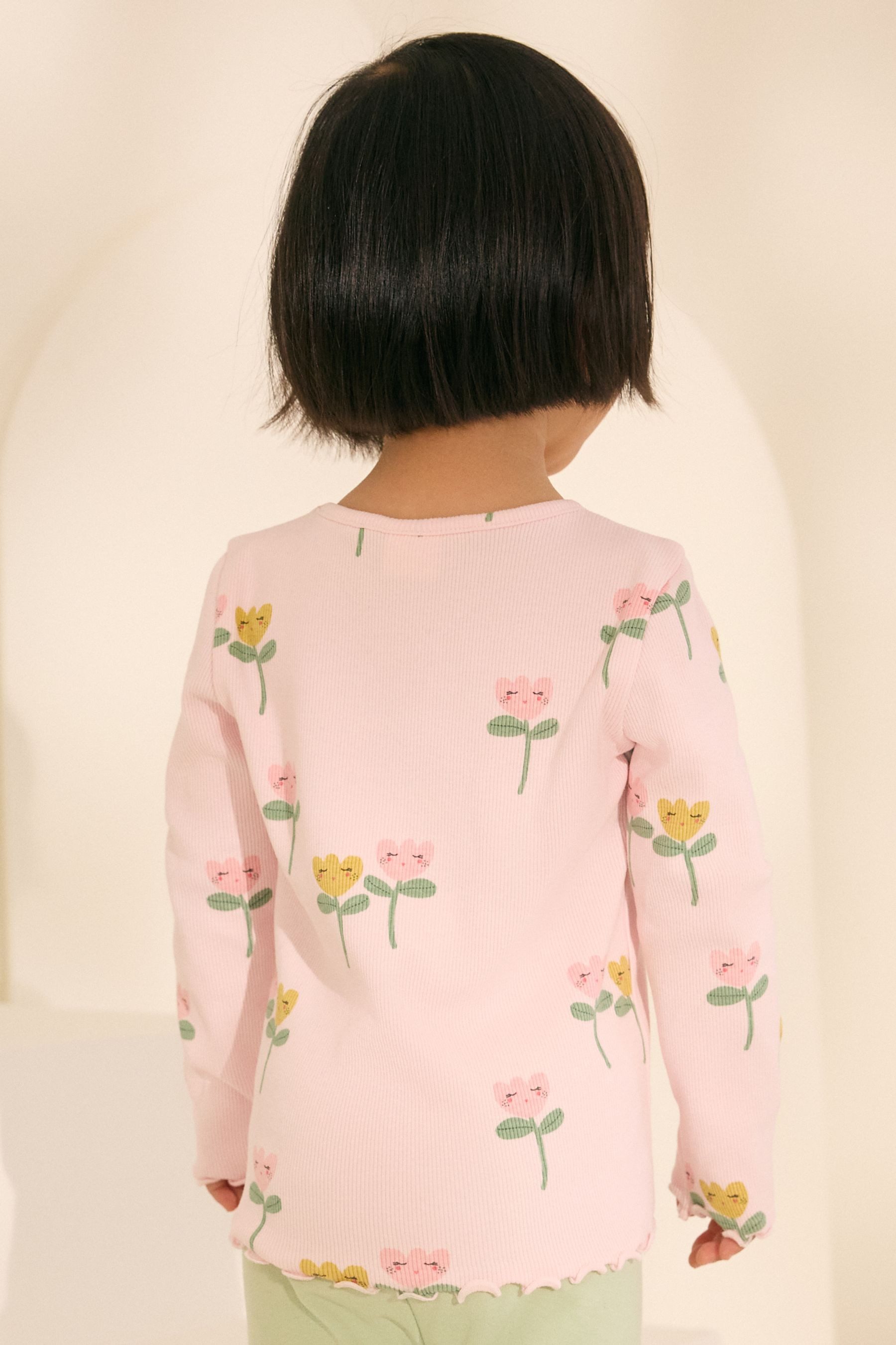 Next Leggings Geripptes Langarm-T-Shirt (1-tlg) günstig online kaufen