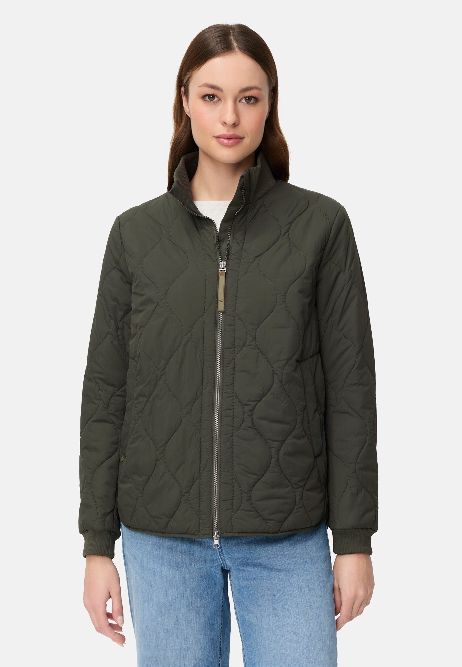 camel active Steppjacke mit Taschen Langarm Markenlabel