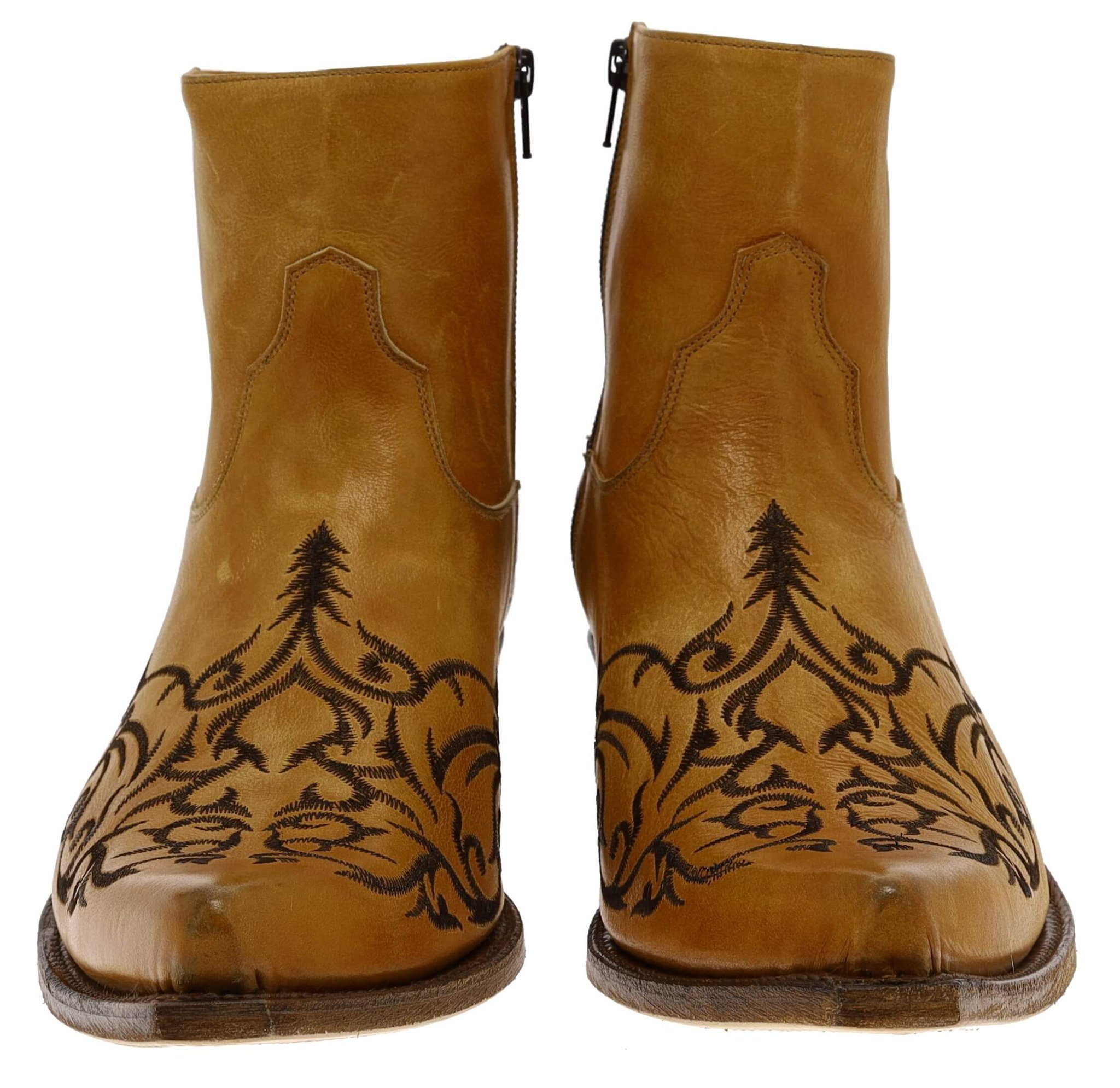Sendra Boots JAVIE 7216 Braun Westernstiefelette Rahmengenähte Westernstiefelette