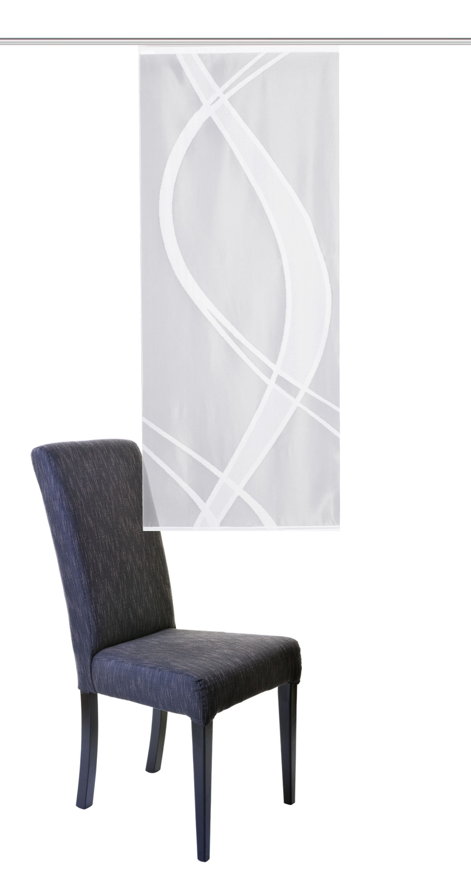 HOME WOHNIDEEN Schiebegardine Schiebegardine TIBASO, transparent, Jacquard-Stoff, Farbe: Weiß, (1 St), Paneelwagen, halbtransparent, 100% Polyester