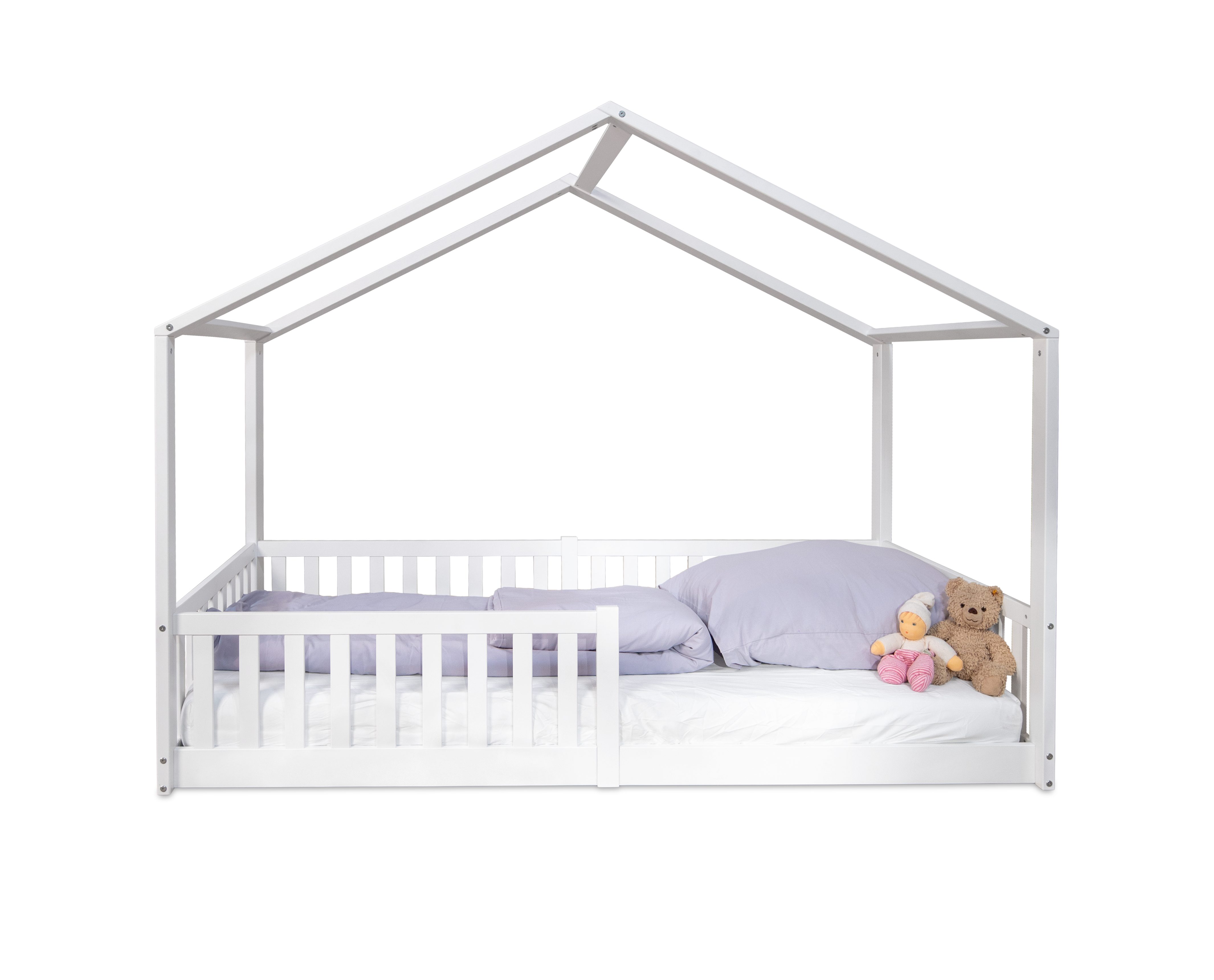 tiSsi® Hausbett tiSsi® Bodenbett / Hausbett ENNO 90x200 cm Buche inkl. opt. Dach (Set, inklusive optionalem Dach, inklusive Rollrost), inklusive optionalem Dach, Massivholz