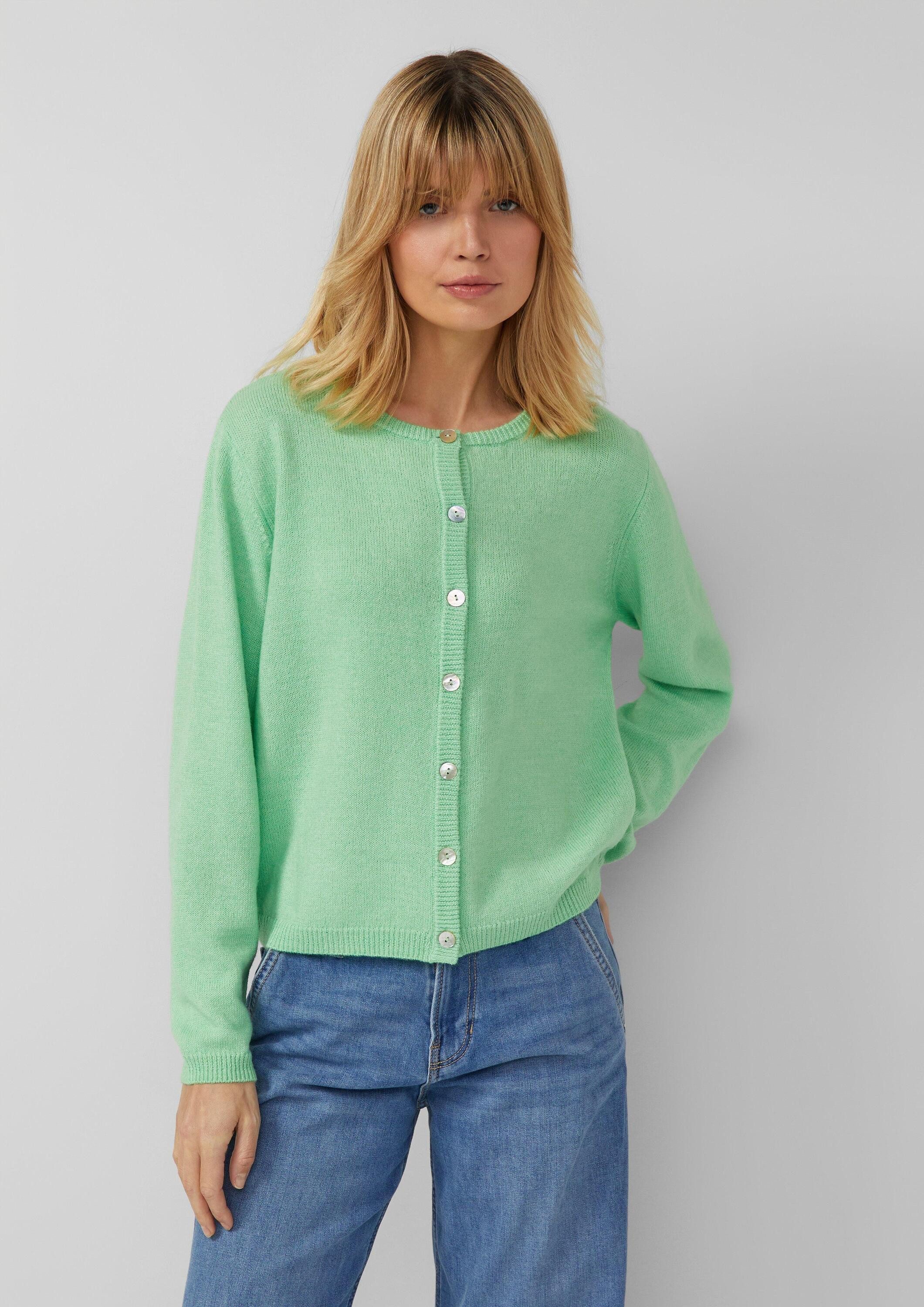 s.Oliver Cardigan Strickjacke Weiche Strickjacke aus Alpakamix günstig online kaufen