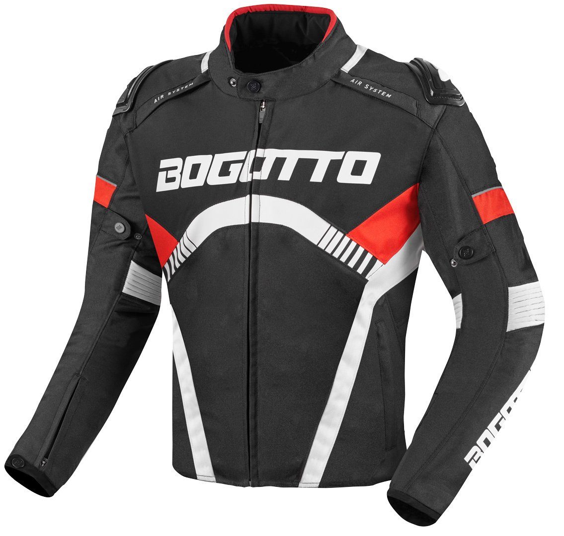 Bogotto Motorradjacke Boomerang wasserdichte Motorrad Textiljacke Black/Red