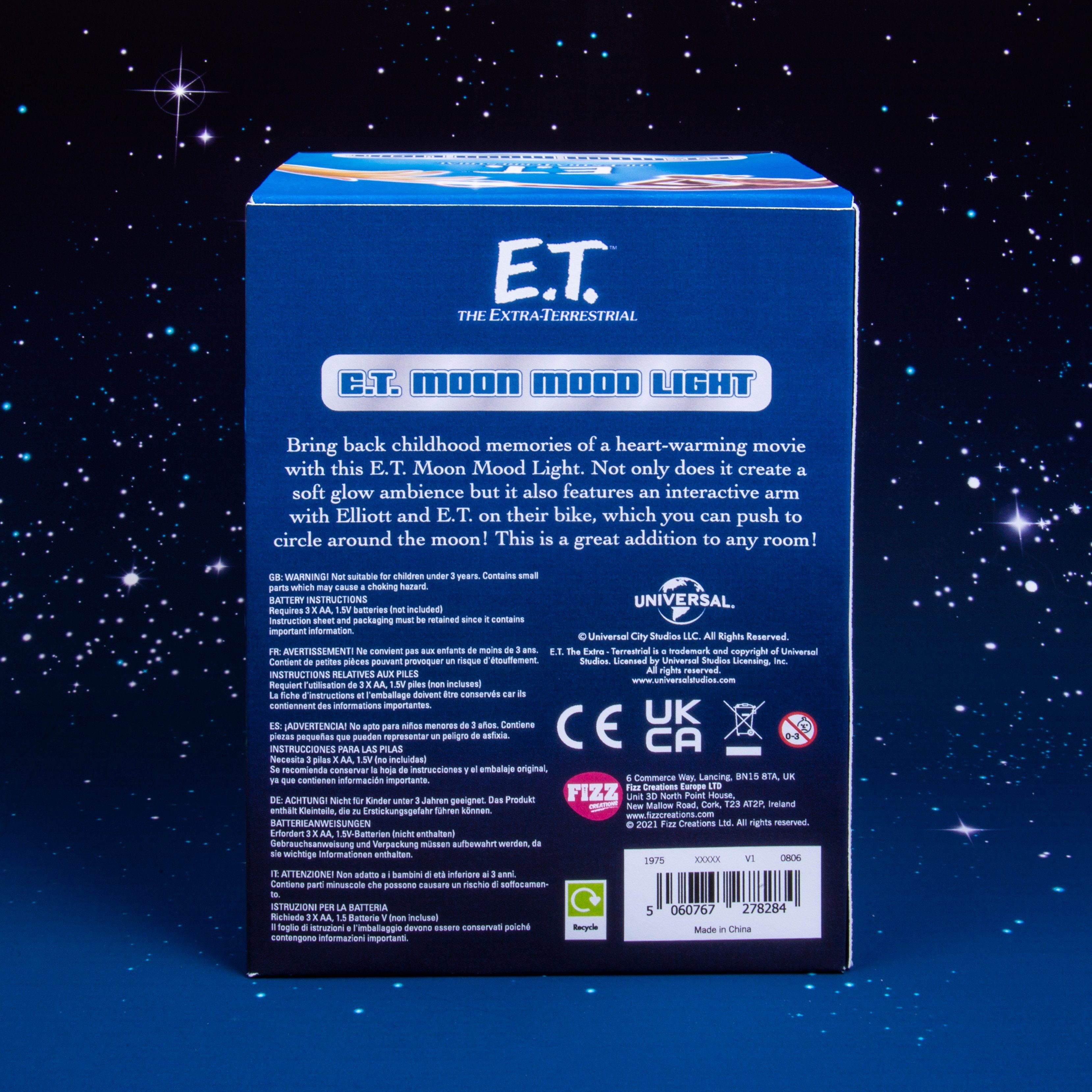 Fizz creations Nachttischlampe der Elliot- Außerirdische und Stimmungslicht, ET-Silhouette bewegliche integriert, 3D fest - E.T. LED
