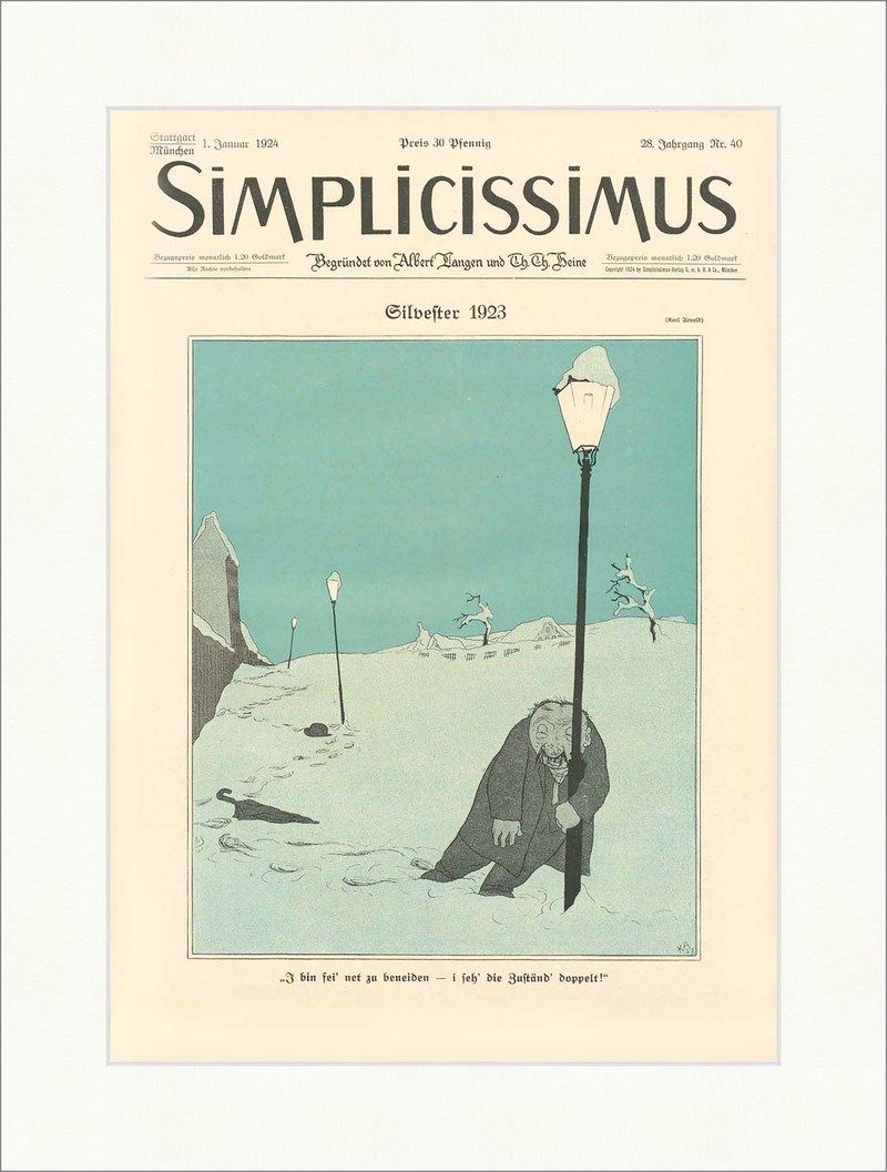 Kunstdruck Titelseite der Nummer 40 von 1924 Karl Arnold Silvester Simplicissimus, (1 St)