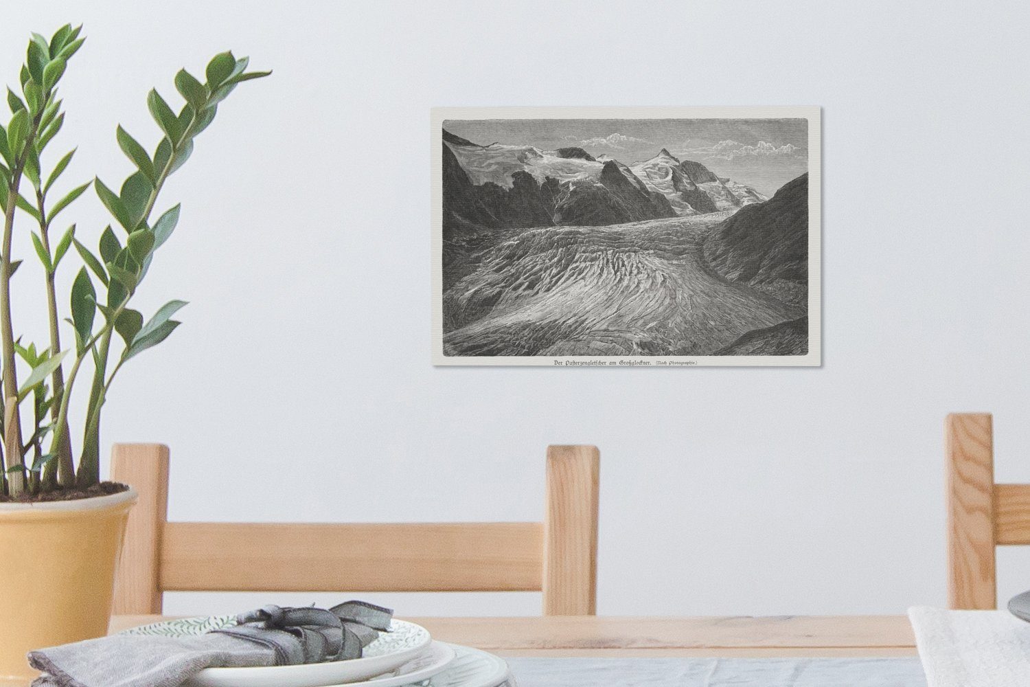 Aufhängefertig, cm Wandbild des Großglocknermassivs alte Leinwandbilder, Alpen, Wanddeko, (1 St), OneMillionCanvasses® den 30x20 Abbildung Eine in Leinwandbild