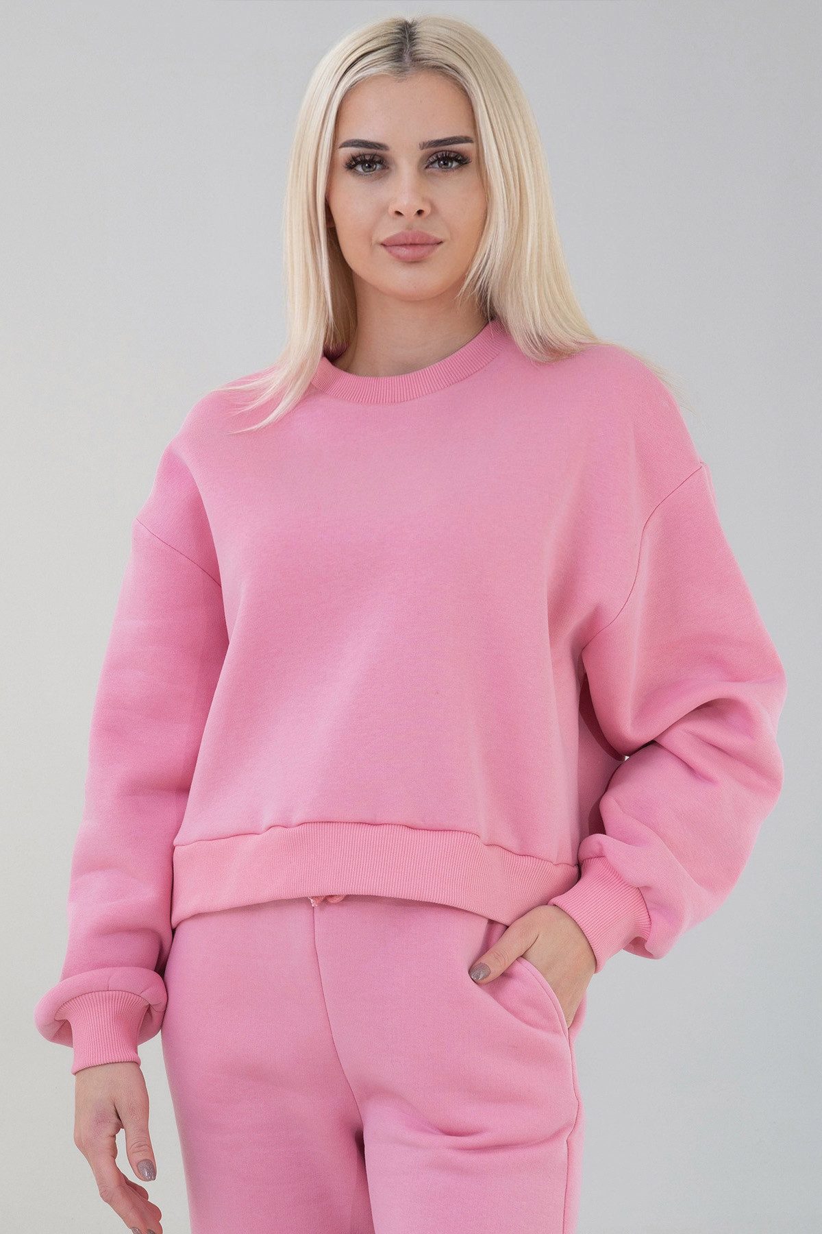 fashionshowcase Sweatshirt Kuscheliger Oversize Damen Pullover Weich Gefüttert Innen weich gefüttert, dicke Baumwolle