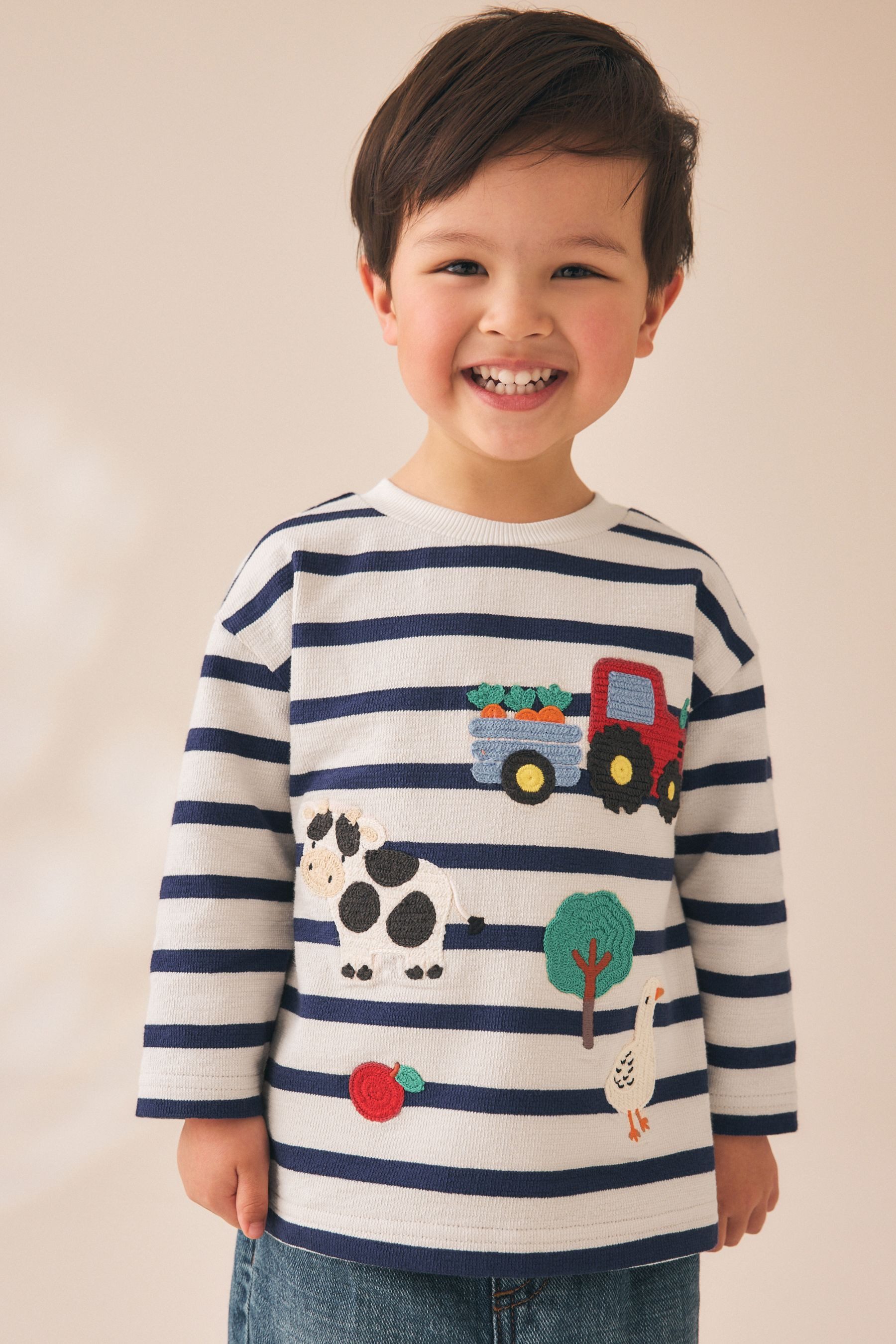 Langarmshirt Langärmeliges Shirt mit Applikation
