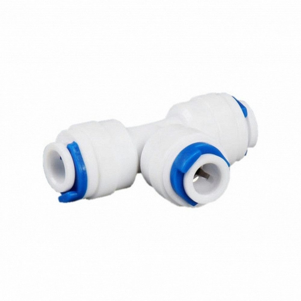 BEM Schlauchverbinder T-Verbinder Kupplung 3 x 1/4, (für Trinkwasserschläuche und Wasserfilteranlagen, 1-tlg., Quick & Easy Fittingverschluss Technologie)
