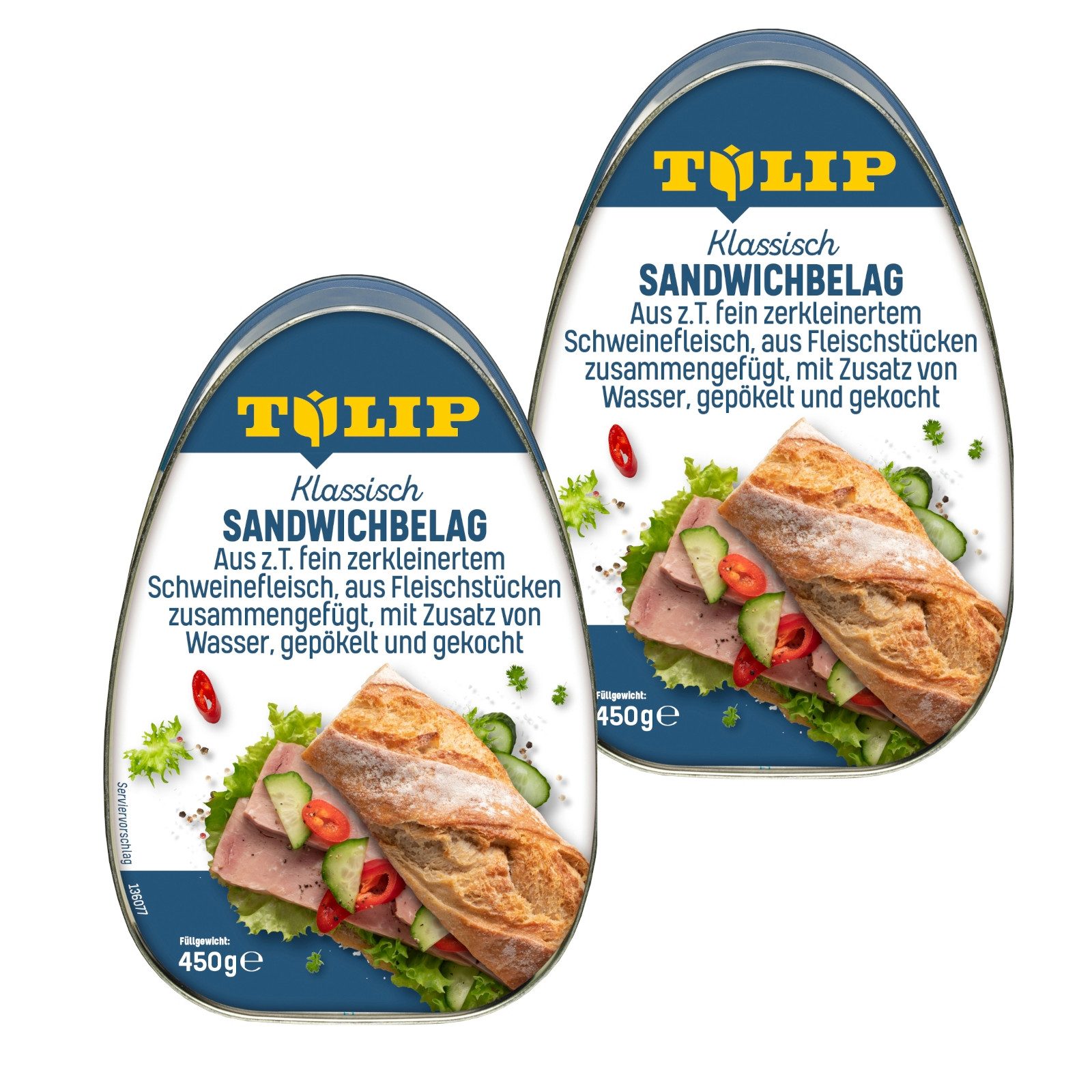 TULIP Wurstkonserve 450 g Sandwichbelag aus Schweinefleisch Frühstücksfleisch, 450 g