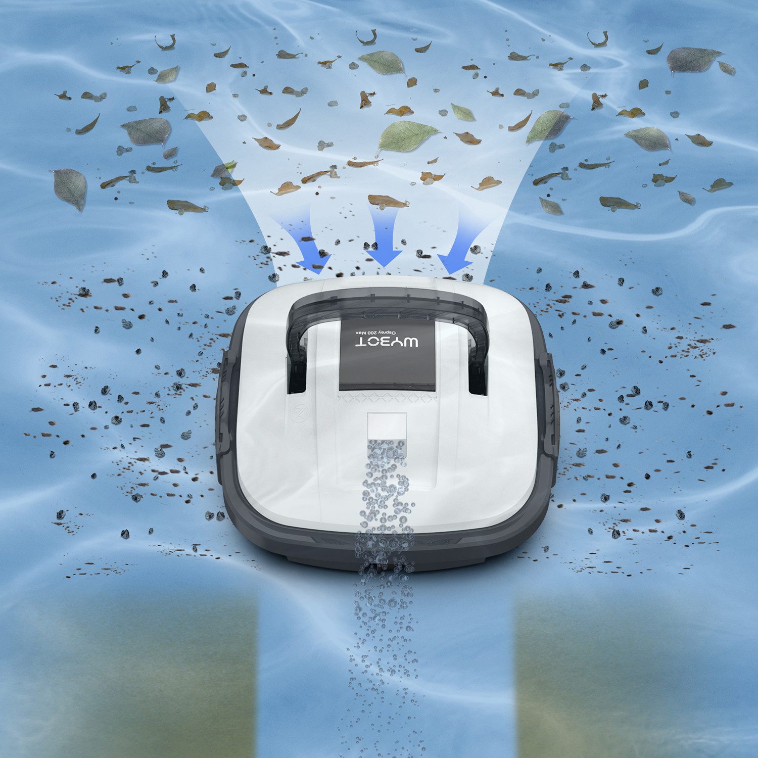 WYBOT Poolroboter Osprey 200 Max kabellos zur Bodenpflege, Doppelte Laufzeit für größere Pools