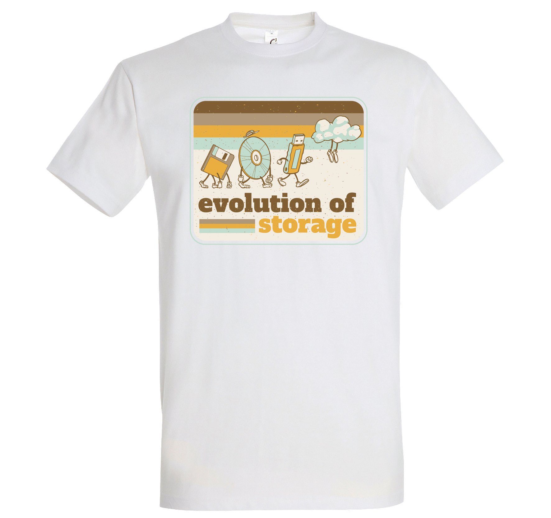 Youth Designz T-Shirt Storage Evolution Herren Shirt mit trendigem Frontprint Weiß