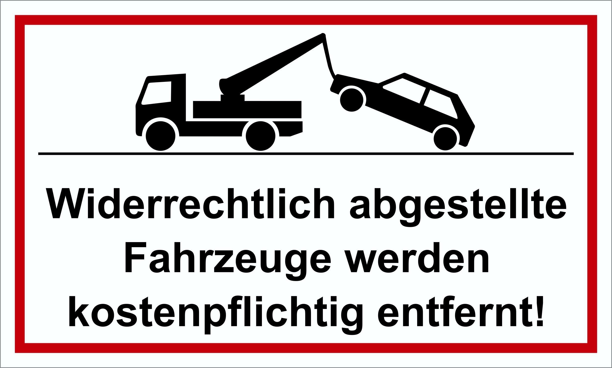 Hermann Schütz Hinweisschild Widerrechtlich abgestellte Fahrzeuge 150x250 mm Kunststoff, (1 St)