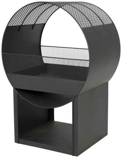 Buschbeck Feuerstelle Porthole, Feuerkorb, Feuerschale schwarz, BxTxH: 56x40x80 cm