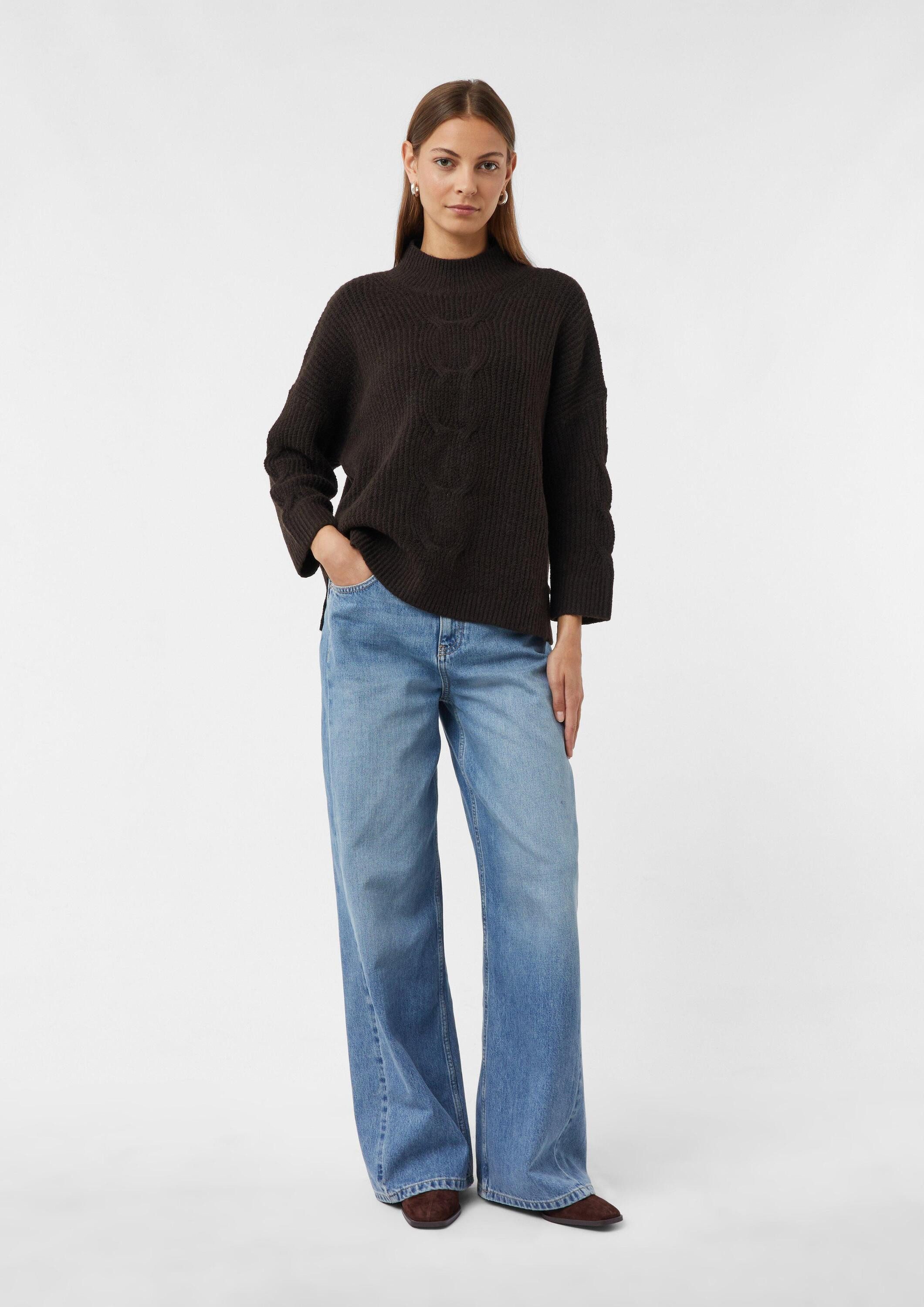 comma Longpullover Strickpullover Strickpullover mit 3/4-Ärmeln