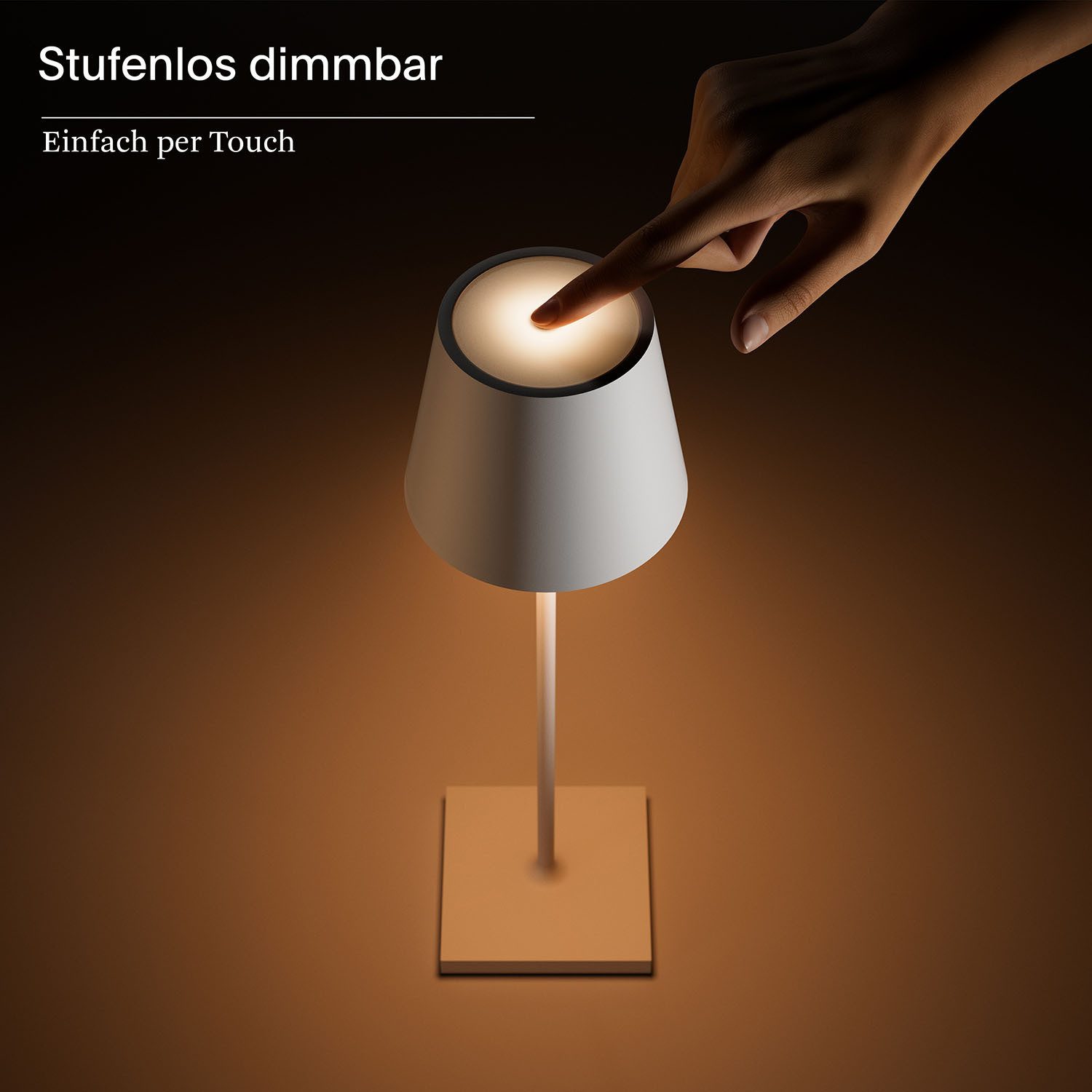 SIGOR LED Tischleuchte 2x Nuindie USB-C 380mm graphitgrau, Dimmbar, LED fest integriert, Warmweiß