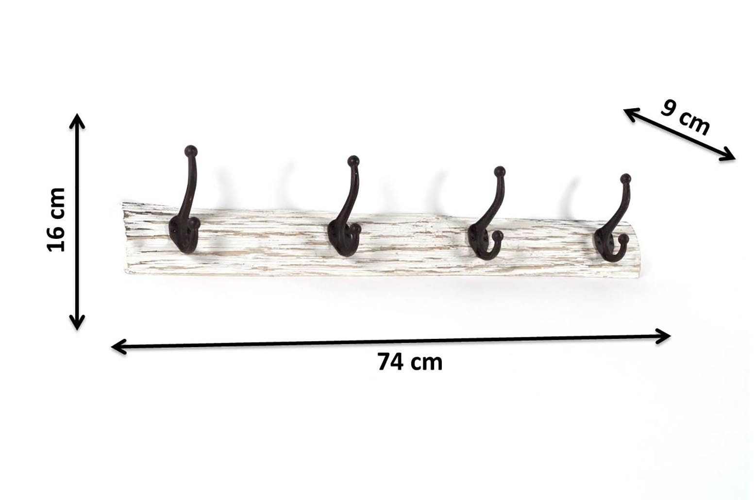 Kobolo Wandgarderobe Garderobe 2er Set VINTAGE Holz und Metall 4 Haken (2 S günstig online kaufen