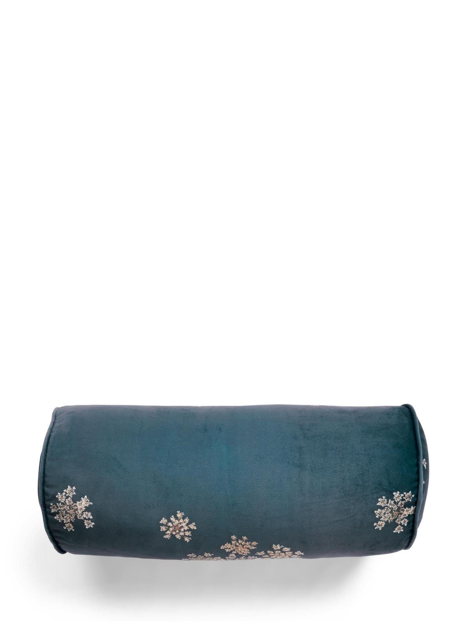 Essenza mit Indigo Blumenprint weichem Lauren, Samt Dekokissen aus Blue