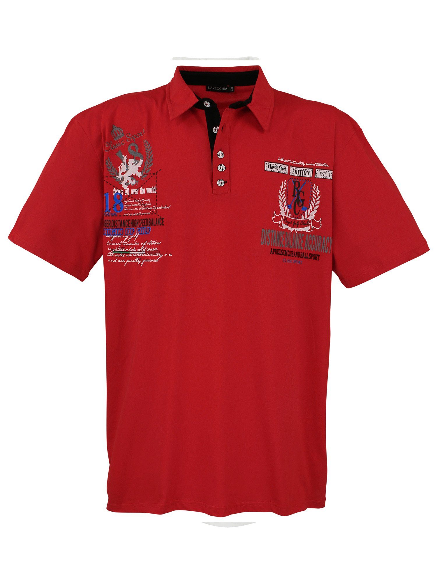 Lavecchia Poloshirt Übergrößen Herren Polo Shirt LV-2038 Herren Polo Shirt rot