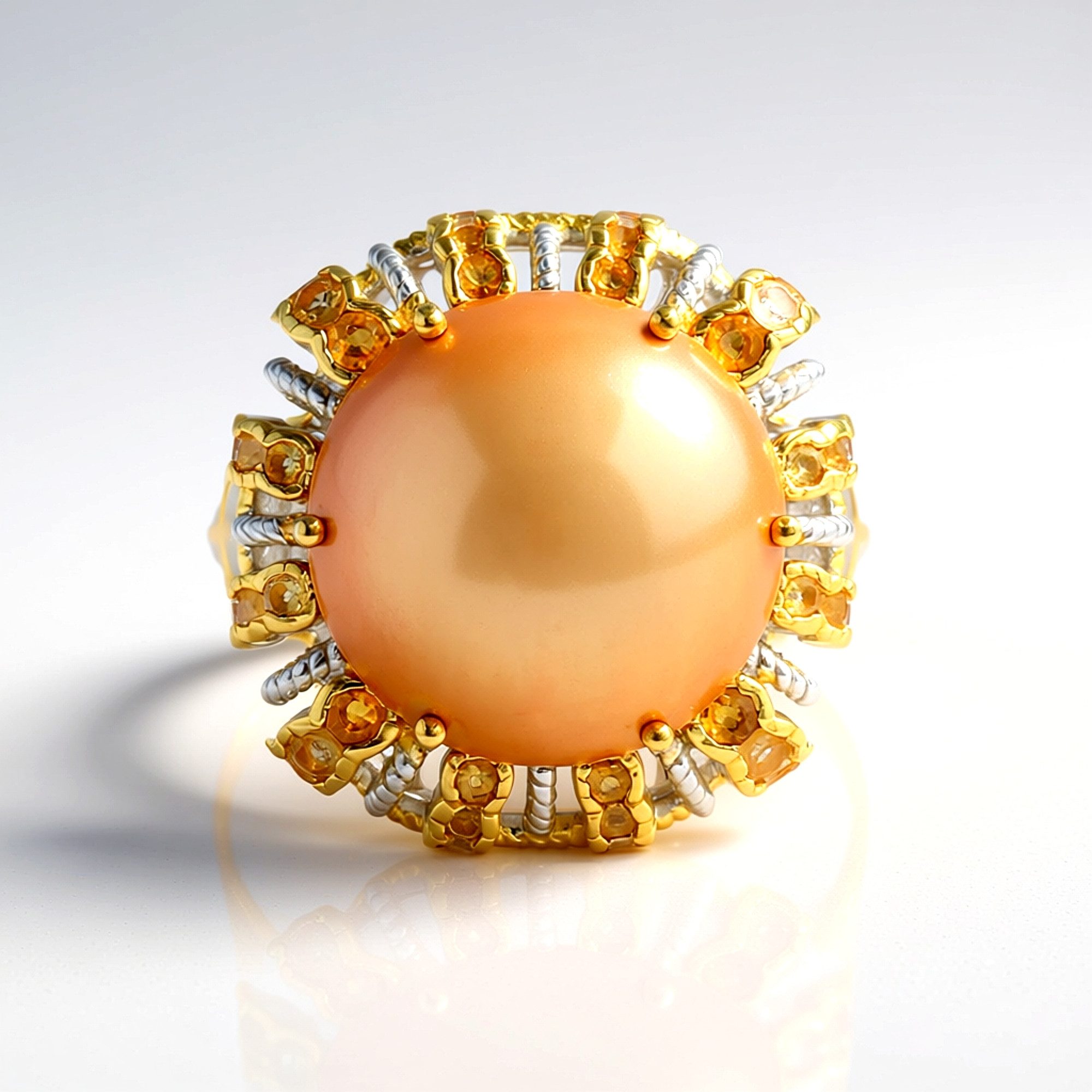 Cavill Perlenring Ring aus Sterlingsilber mit goldener Mabe-Perle (1-tlg)