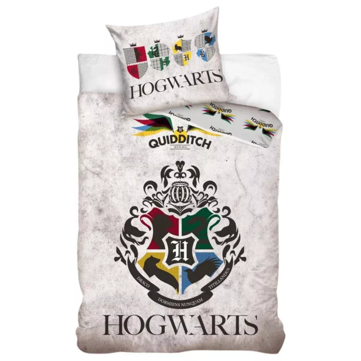 Harry Potter Kinderbettwäsche Harry Potter Hogwarts Premium-Bettwäsche-Set aus 100 % Baumwolle, 140