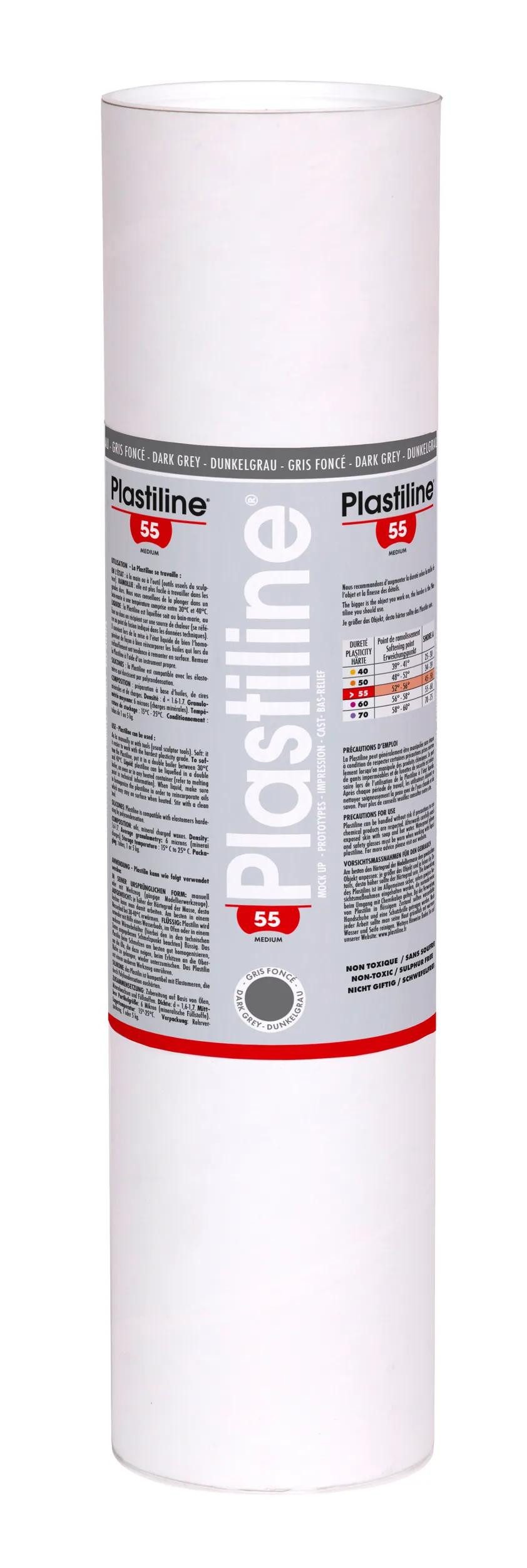 Plastiline Knete Plastiline, 5 kg, Härtegrad 55 (medium) - Grau 5755T