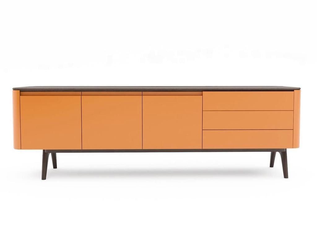JVmoebel Lowboard Luxuriöses Holz-Sideboard für das Wohnzimmer in Orange (1 St., 1x Lowboard), Made in Europa