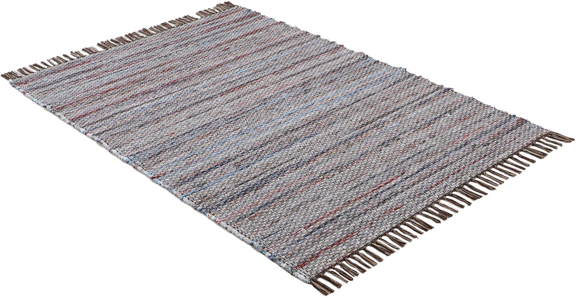 carpetfine Teppich Kelim Chindi, Wendeteppich, rechteckig, Höhe: 6 mm, handgewebt, Fleckerlteppich mit Fransen, auch vielen in Läufergrößen