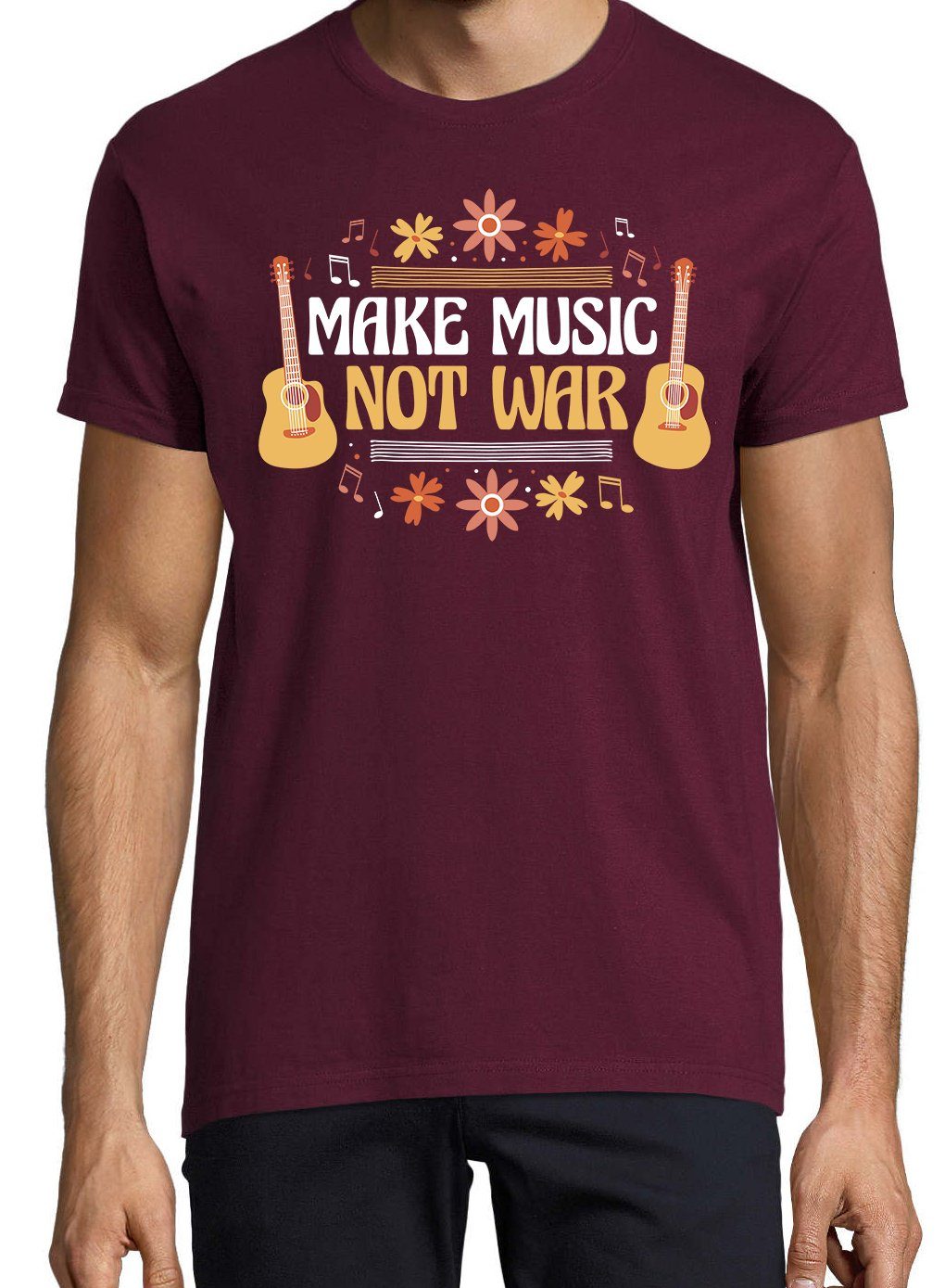 Not "Make Spruch T-Shirt War" Designz T-Shirt Herren Youth Burgund mit Music lustigem