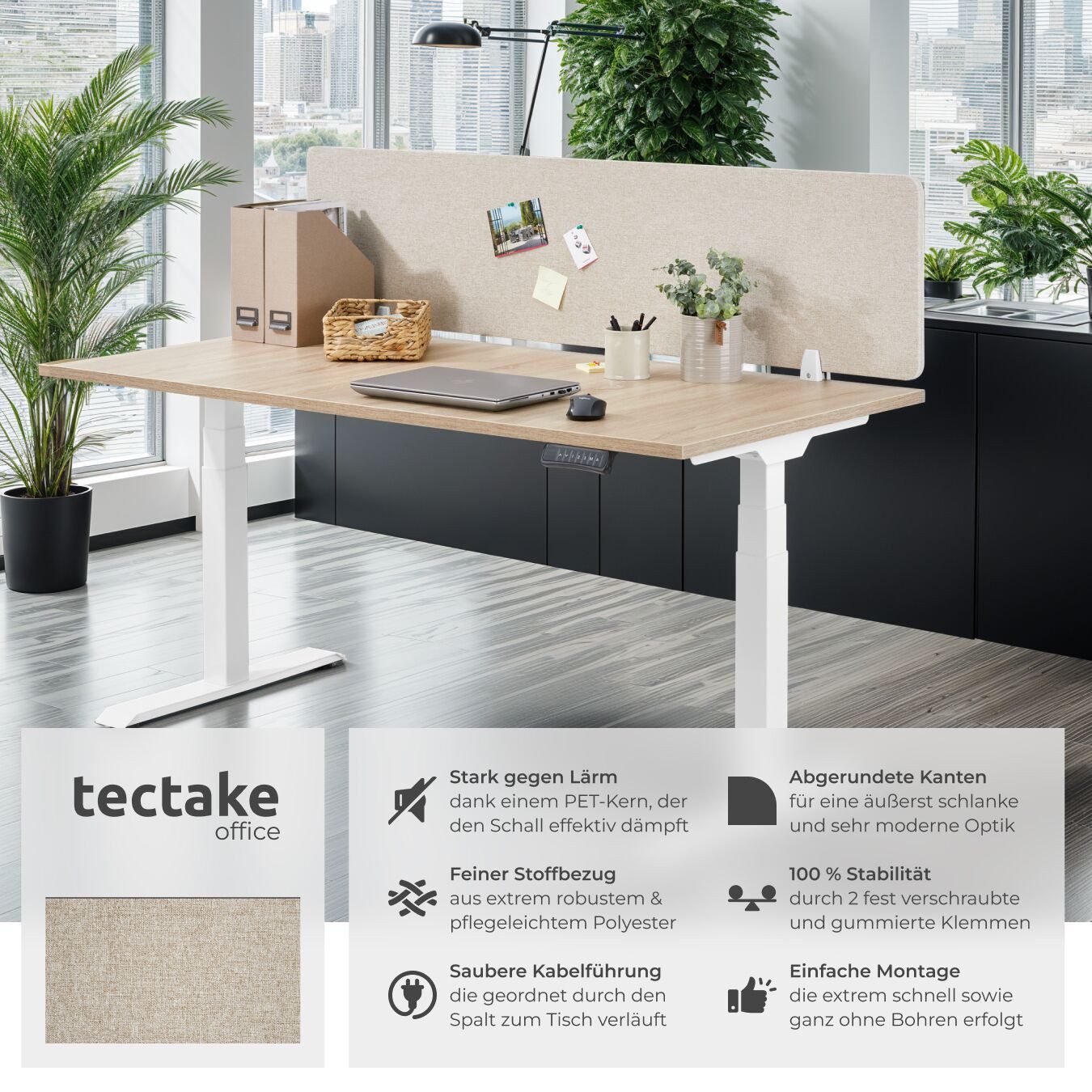 tectake Raumteiler Schreibtisch Trennwand, in 2 Größen günstig online kaufen