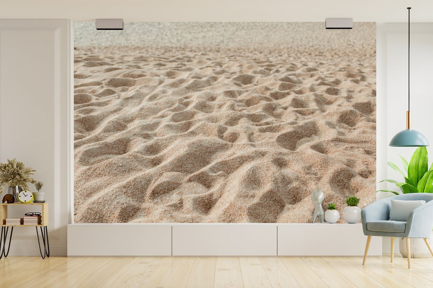 Sand Fototapete MuchoWow Matt, St), (6 Strand, - für Sommer Wohnzimmer, bedruckt, - Vinyl Kinderzimmer, Schlafzimmer, Tapete Wallpaper