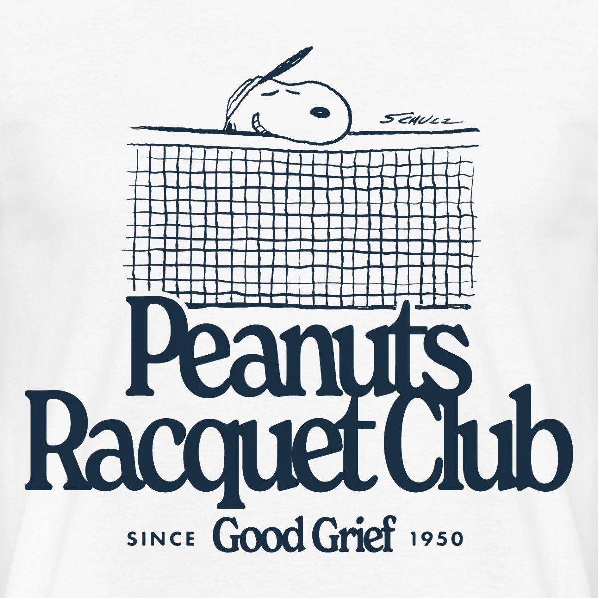 Spreadshirt T-Shirt Peanuts Racquet Club Mit Snoopy Dunkel Männer T-Shirt (1-tlg)