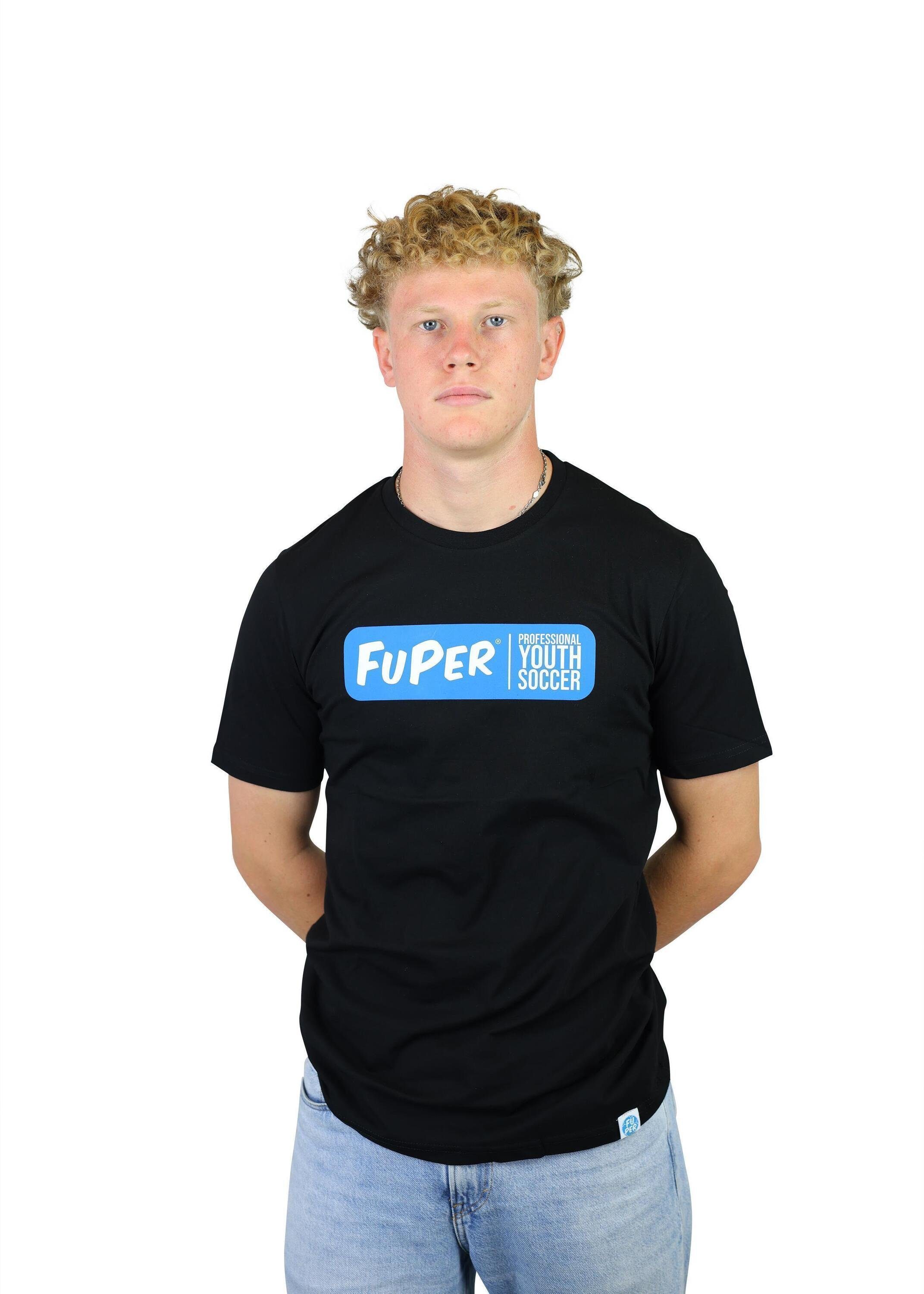 FuPer T-Shirt Jugend Baumwolle, für Juri aus Fußball, Black Kinder