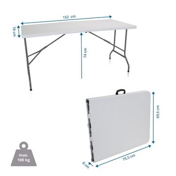 hjh OFFICE Klapptisch Klapptisch EASY UP MULTI II Metall, Kunststoff (1 St), Campingtisch, klappbar, mit Griff