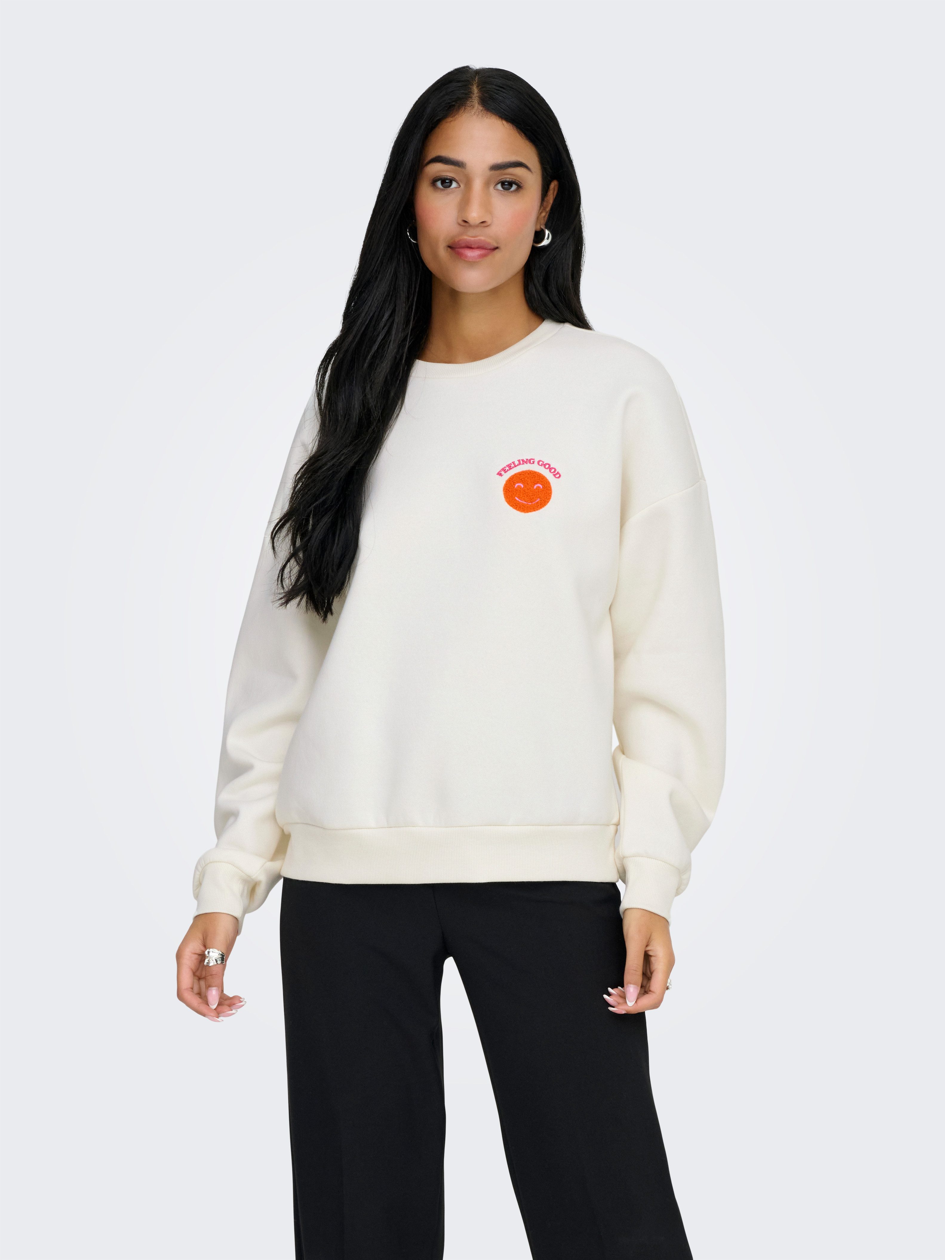 ONLY Sweatshirt ONLDAZE L/S O-NECK TERRY PRINT CS SWT mit Print auf der Vor günstig online kaufen
