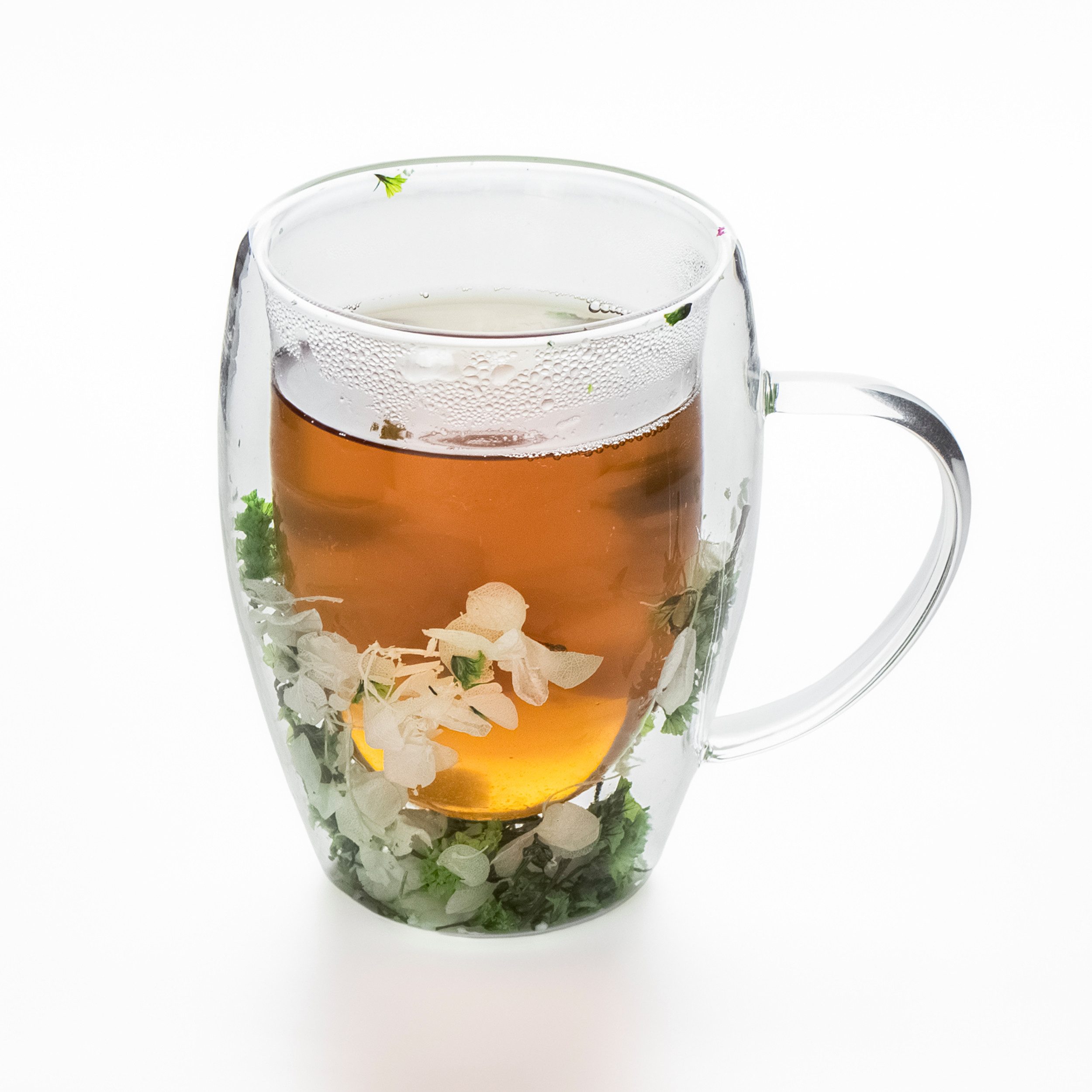 KVOTA Thermotasse Doppelwandiger Glasbecher mit echten Trockenblumen – 300 m Grün – Bild 4 von 5