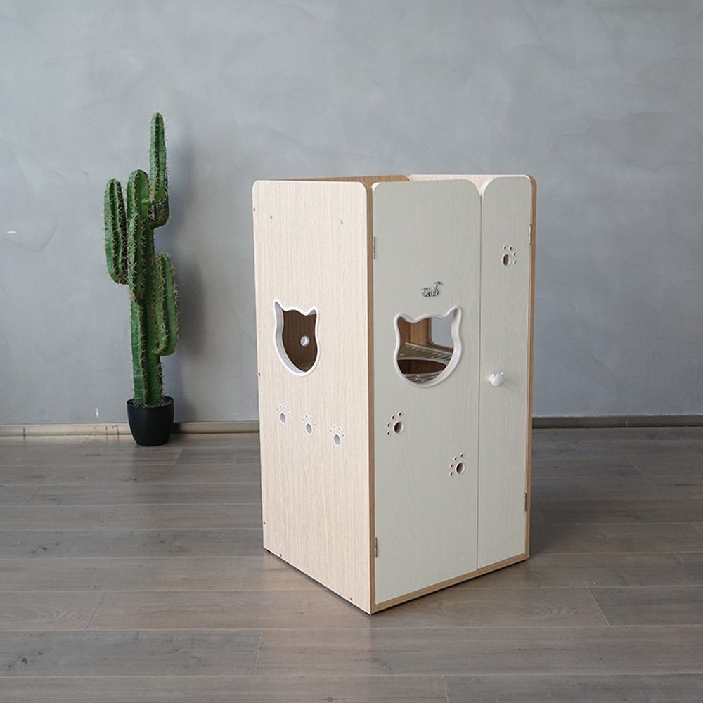 CatS Design Katzentoilette CatS Design Katzenklo hochwertig Holz Katzentoilet, 49 x 54 x 102 cm--hochwertig solider holz-edel Designmöbel-Extreme starke Konstruktion-katzenklo