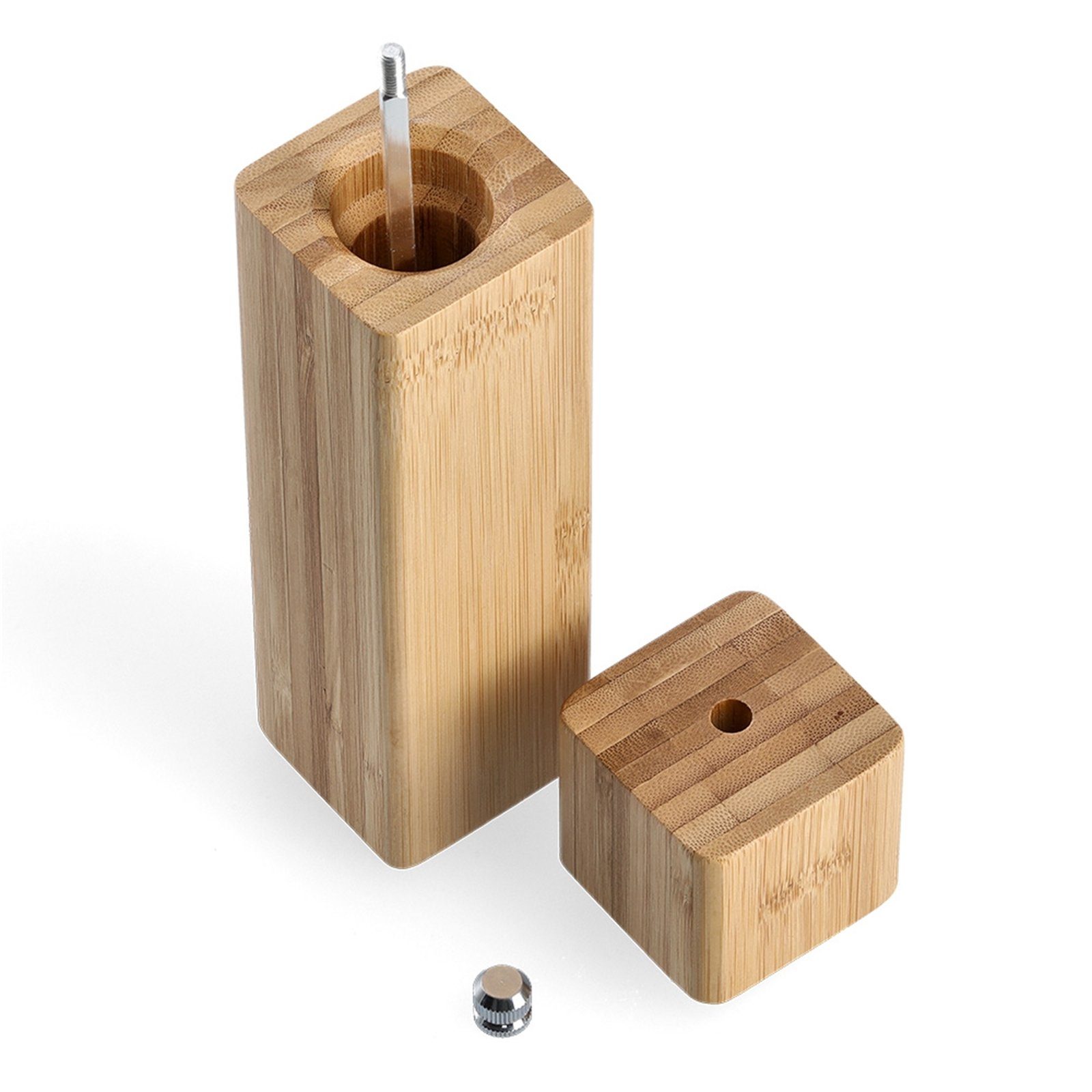 Holz-Salz- Und Pfeffermühle 12,7 Cm – Mit Einstellbarem Keramikmahlwerk Aus Akazienholz