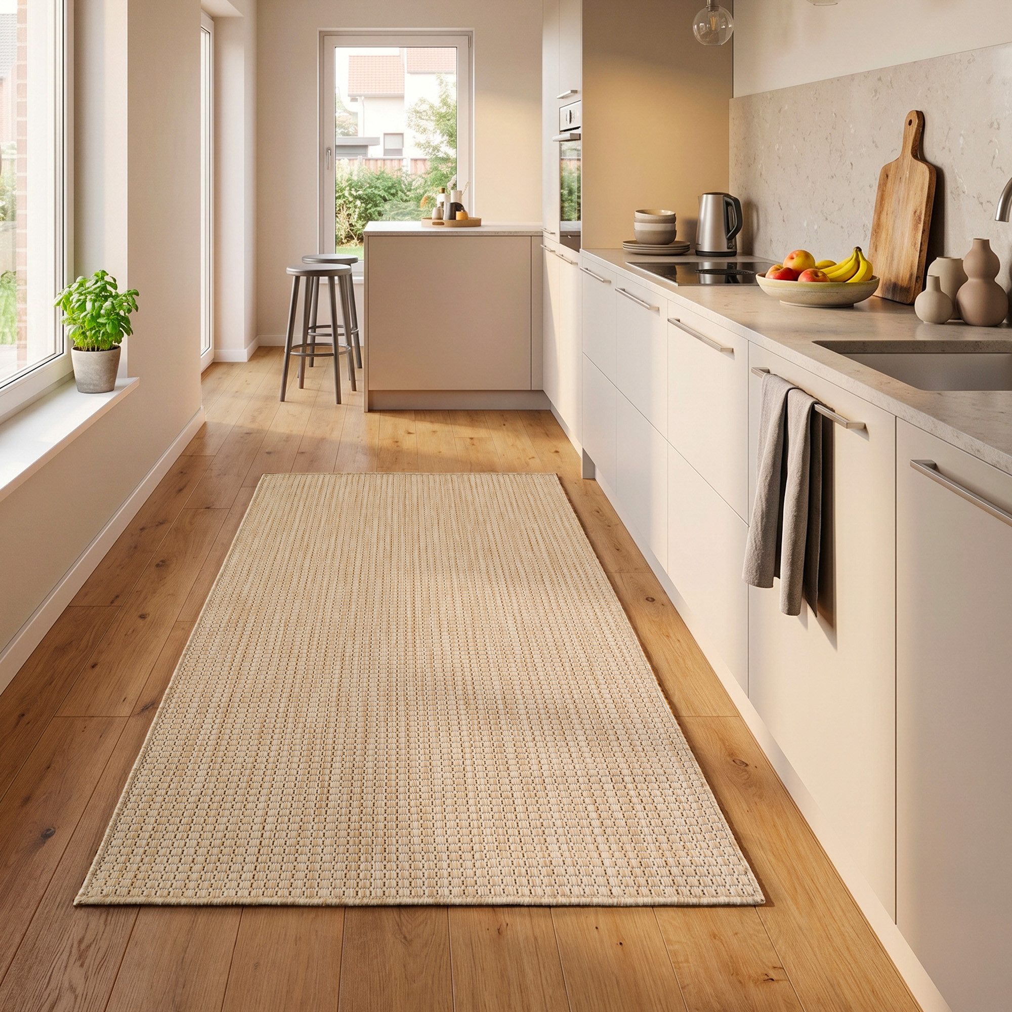 SIMPEX24 Outdoorteppich Einfarbig, Läufer, Höhe: 3 mm, Teppich Wetterfest Waschbar Balkon, Garten, Terrasse und Küchenteppich