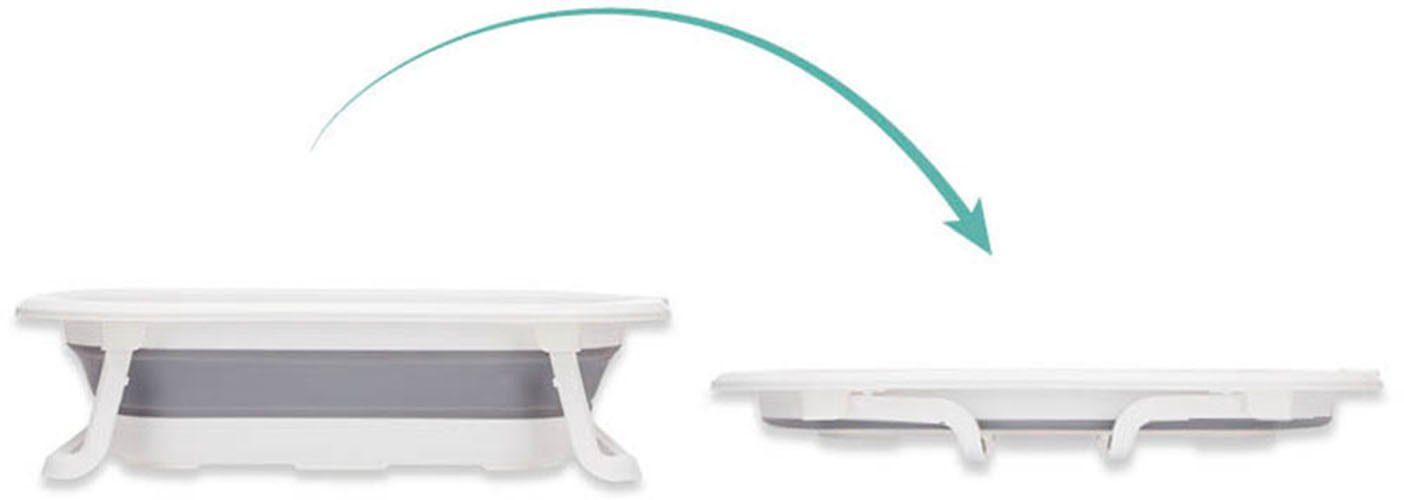 Fillikid Babybadewanne Faltbadewanne Orka, grau-weiß, inkl. Ablaufstöpsel – Bild 2 von 5