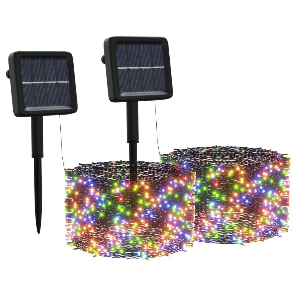 Outdoor Solar-Lichterketten LEDs 2 Mehrfarbig Indoor Stk Lichterkette vidaXL 2x200
