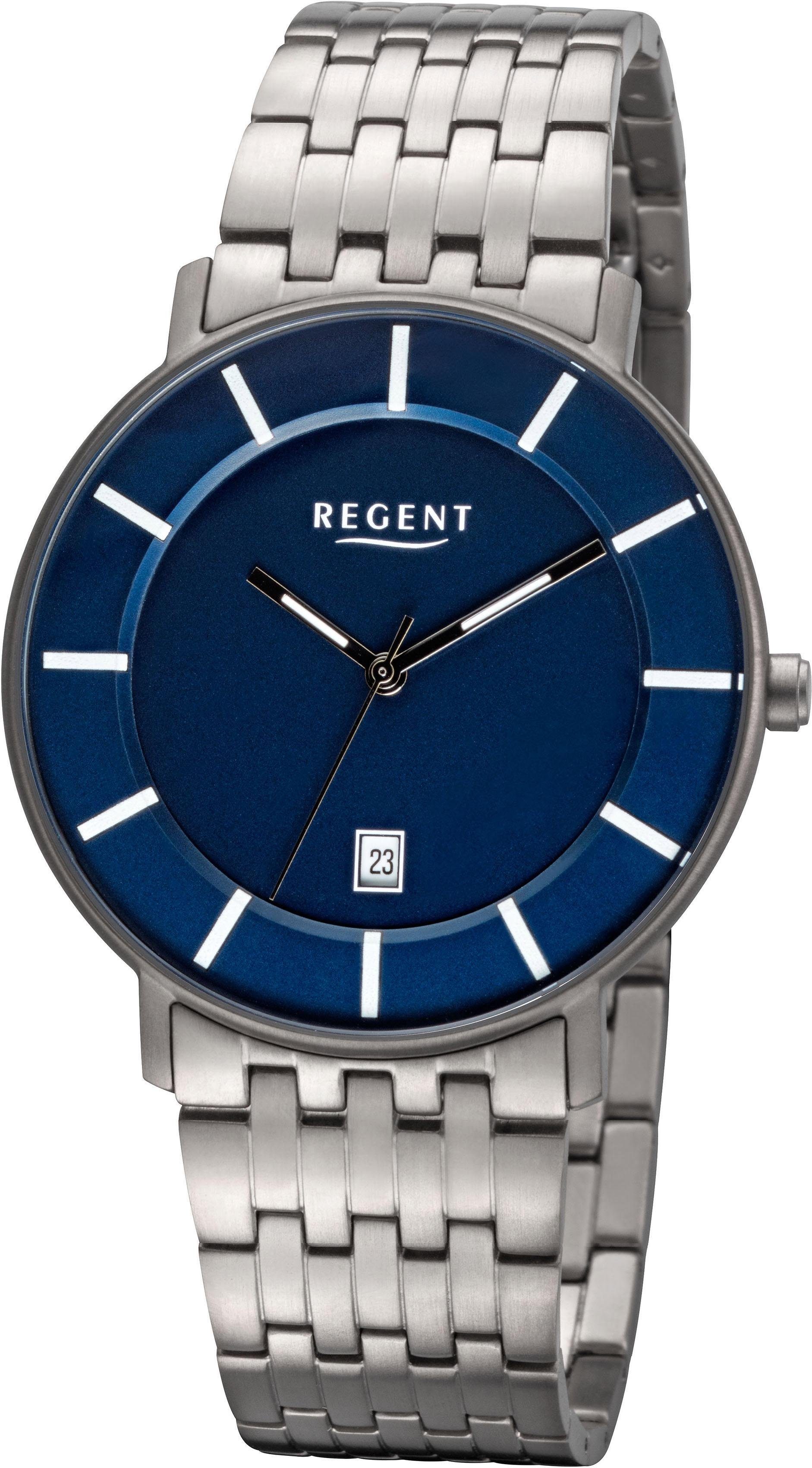 Regent Quarzuhr 11090354 blau